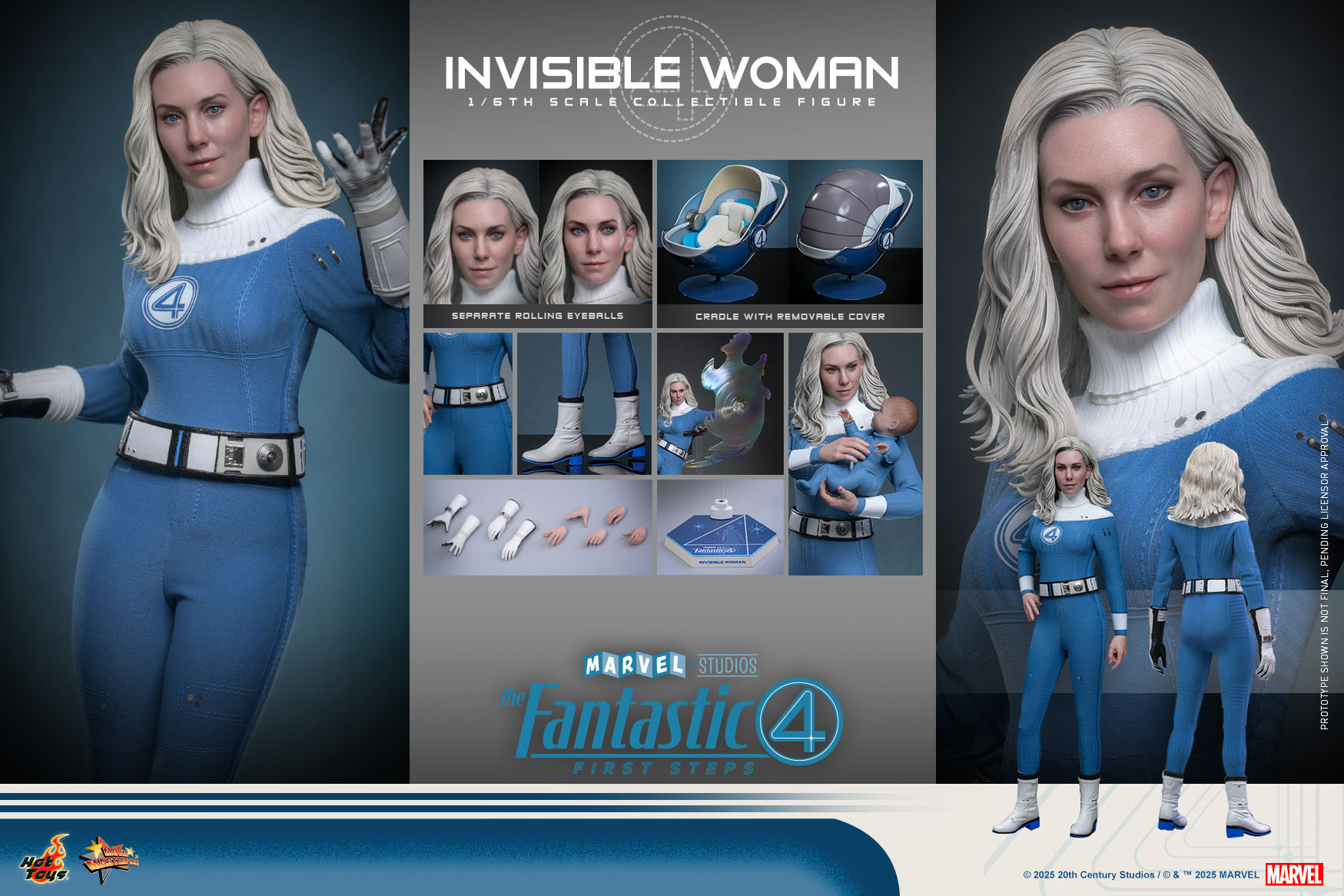 Pre order! Hot Toys MMS823 The Fantastic Four: First Steps 1/6th scale Invisible Woman Collectible Figure
