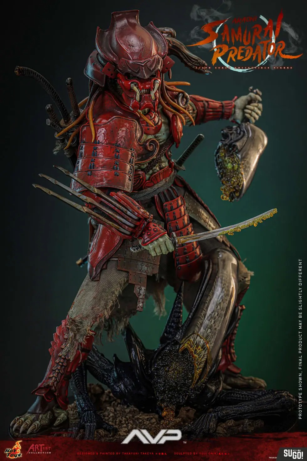 In stock! Hot Toys AC06B Alien vs. Predator Akaoni Samurai Predator (Special Ver.) 1/6 Action Figure