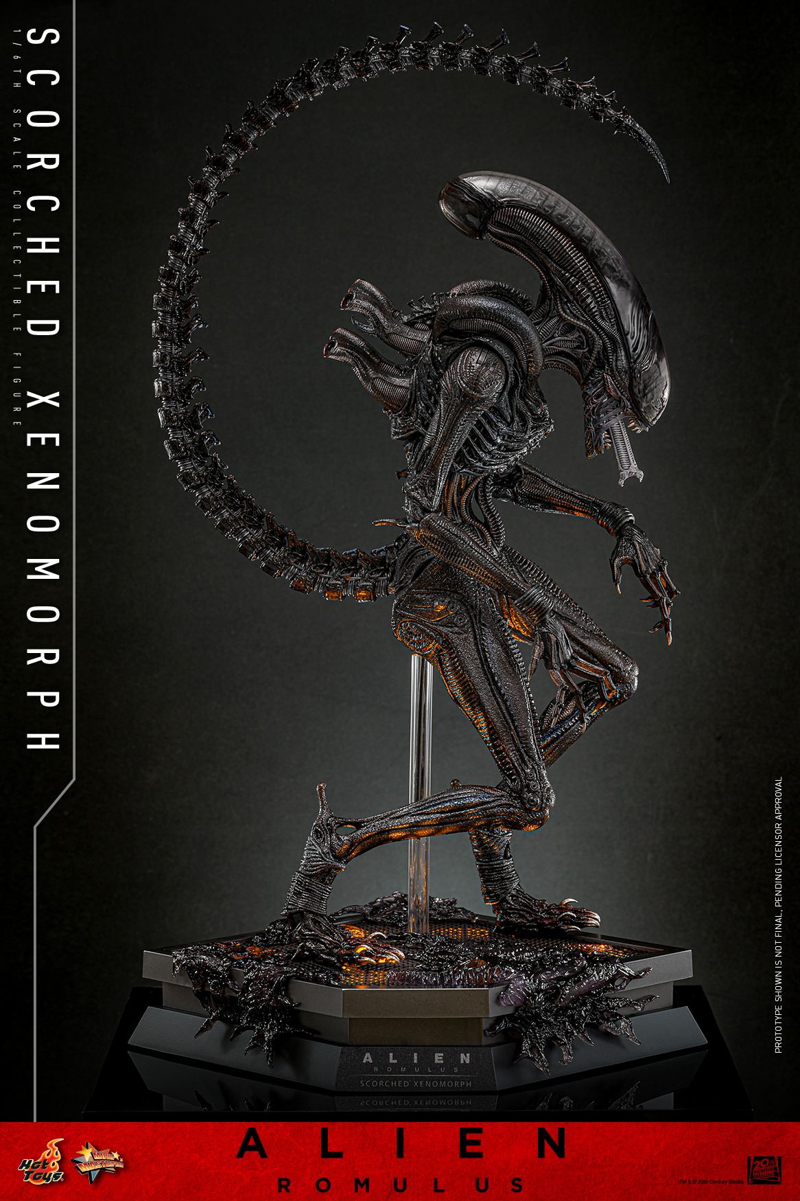 In stock! Hot Toys MMS784 Alien: Romulus Scorched Xenomorph 1/6 Figure