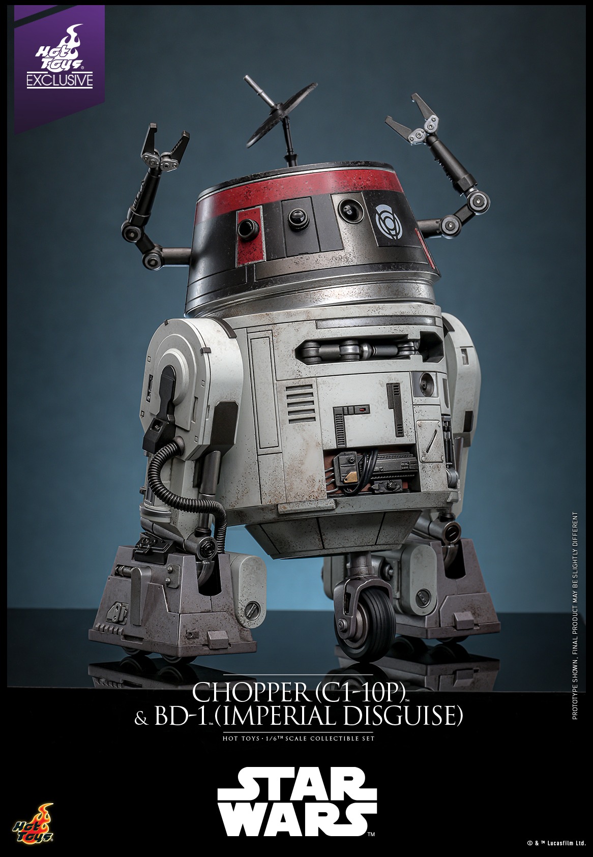 In Stock! Hot Toys Chopper (C1-10P) & BD-1 (Imperial Disguise) (TMS152) 1/6 Scale Figure