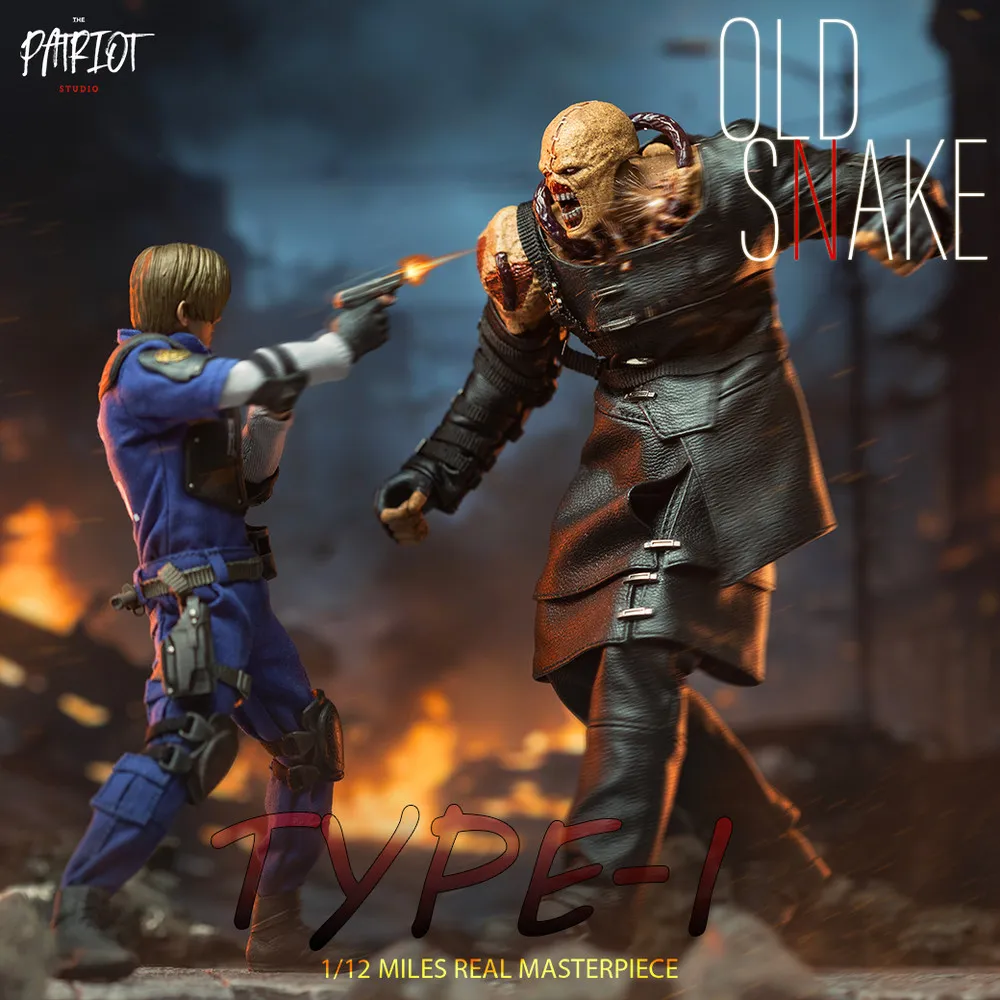 Pre-order! Patriot Studio PA020A Old Snake Type-I All-Black Leather Jacket 1/12 Scale Action Figure