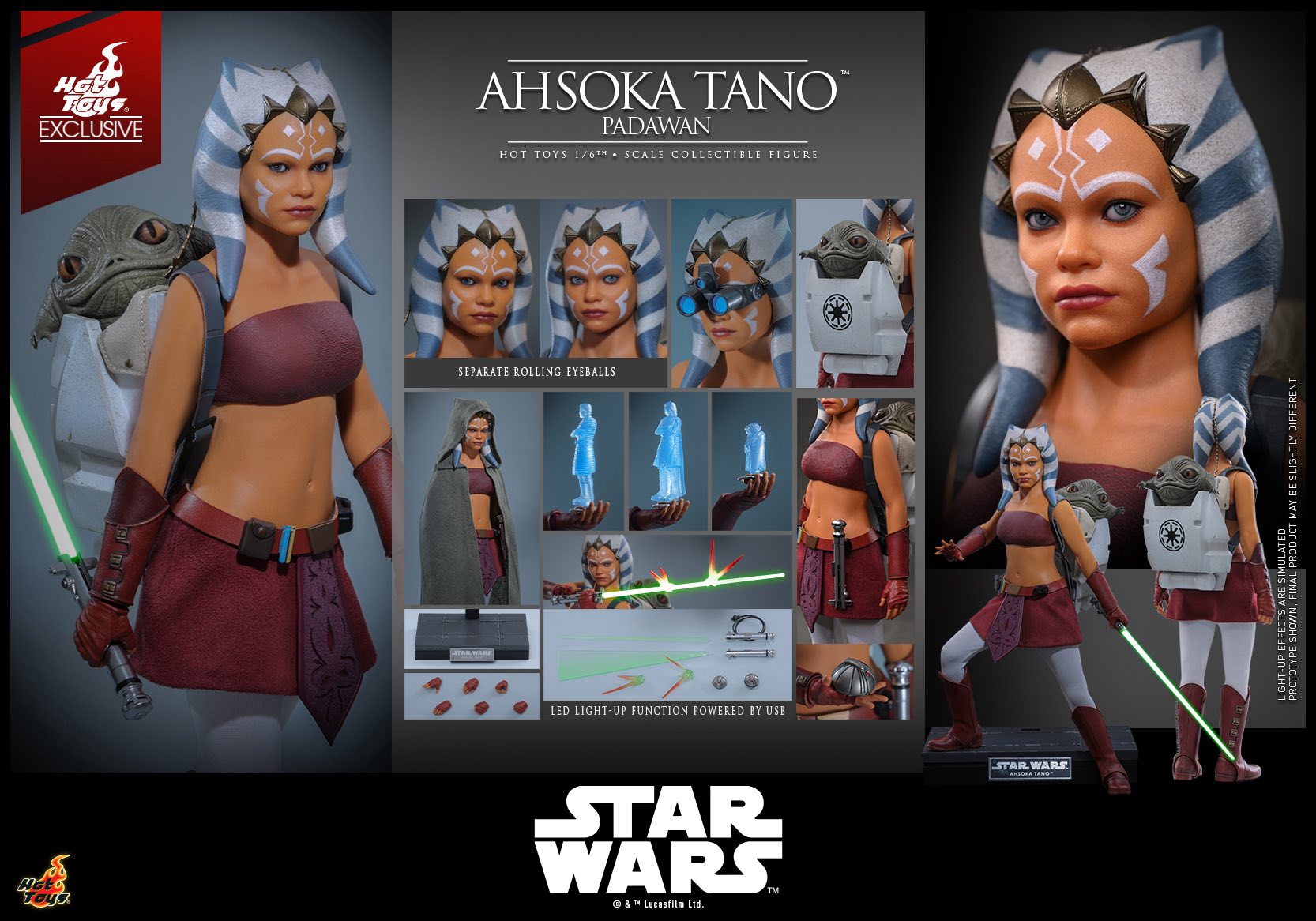 In stock! Hot Toys TMS170 Ahsoka Tano (Padawan) Star Wars The Clone Wars 1/6th Scale Collectible Figure