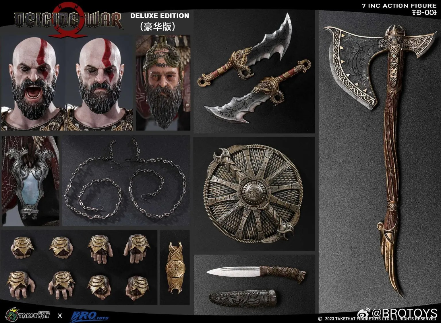 In stock! Brotoys Studio & TAKETHAT Studio TB001 God of War Kratos 1/12 action figure DELUXE EDITION