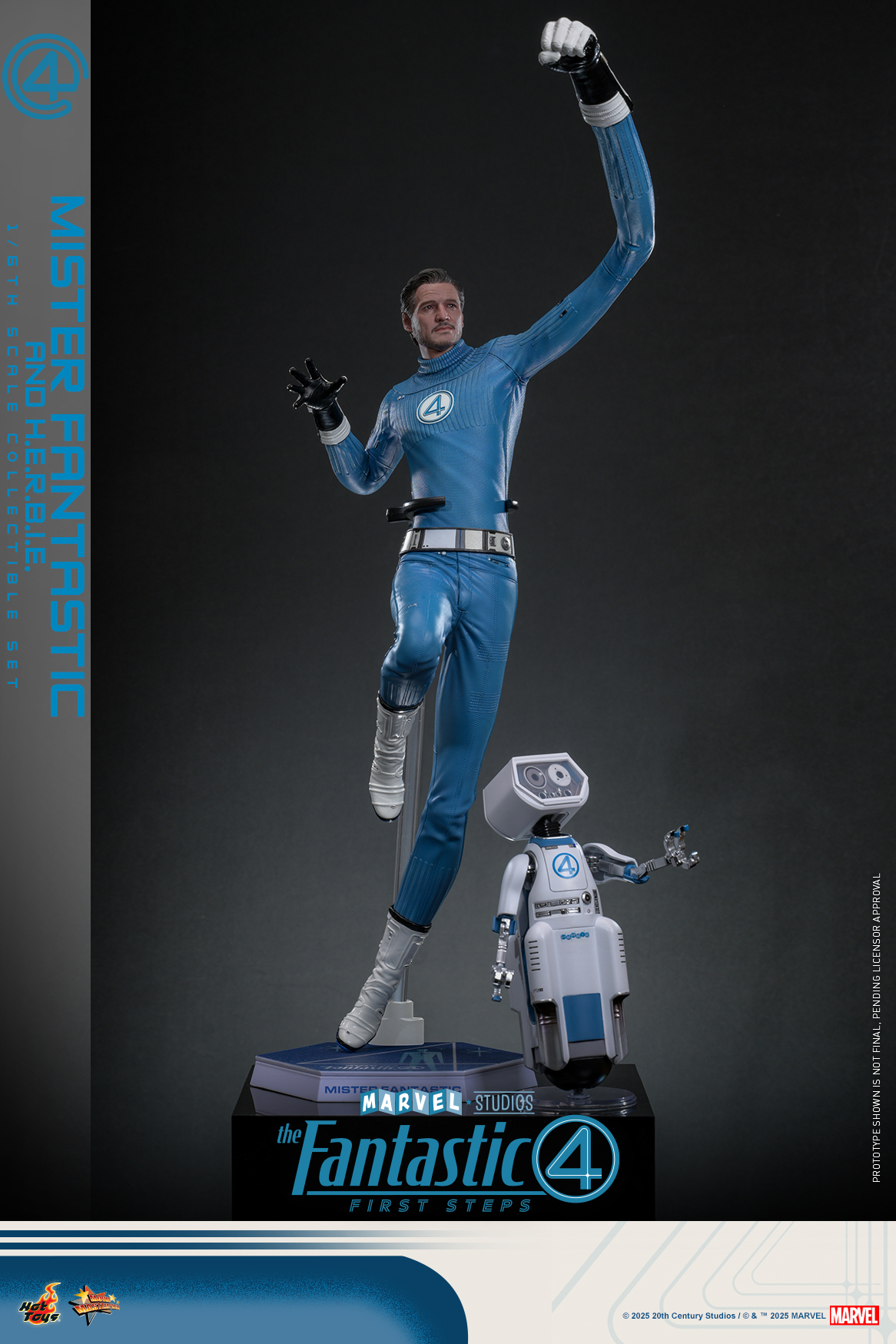 Pre order! Hot Toys MMS822 The Fantastic Four: First Steps 1/6th scale Mister Fantastic and H.E.R.B.I.E. Collectible Set