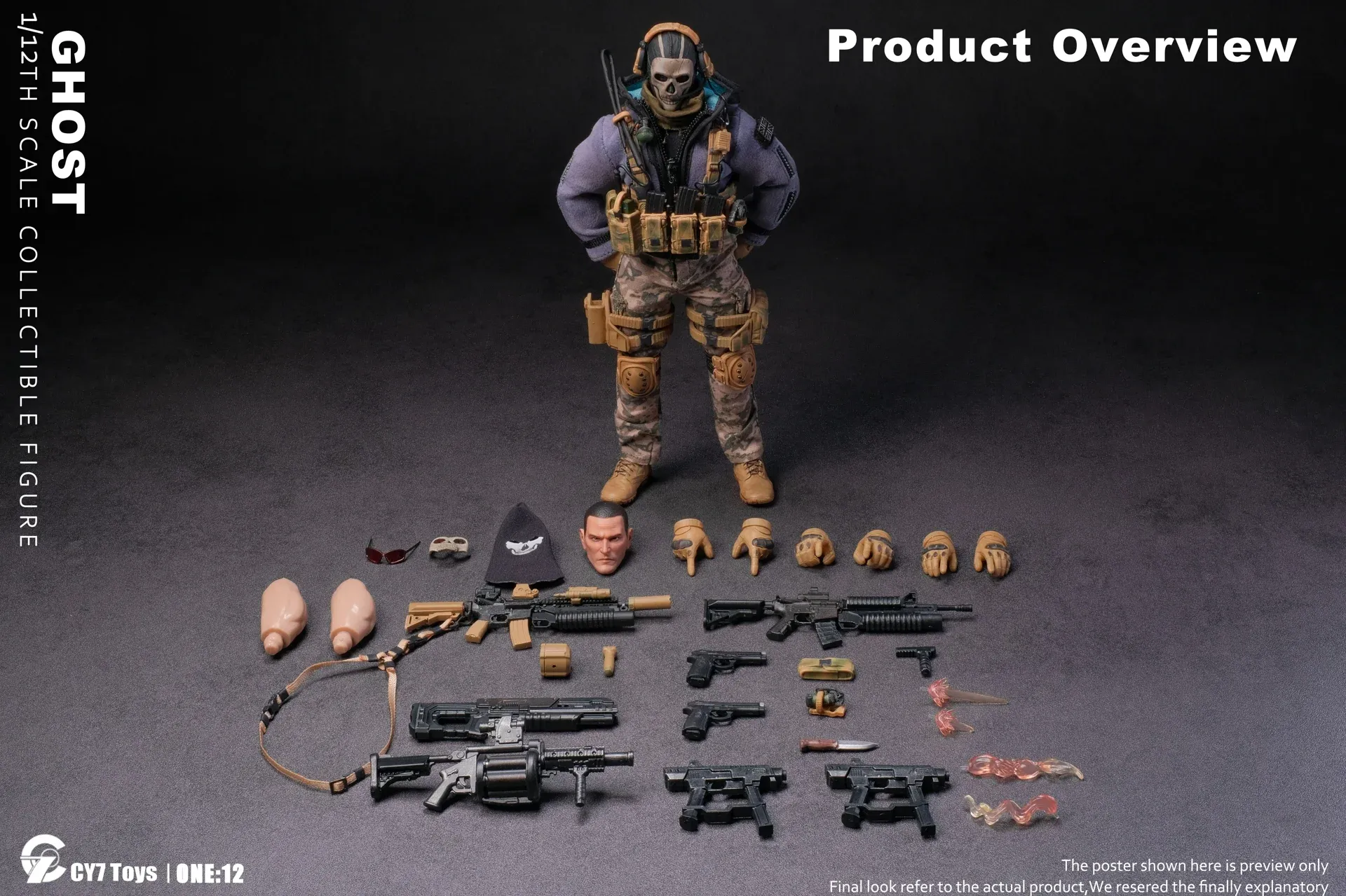 Pre order! CY7-TOYS The Ghost Male Soldier 6"  1/12 Collectible Action Figure