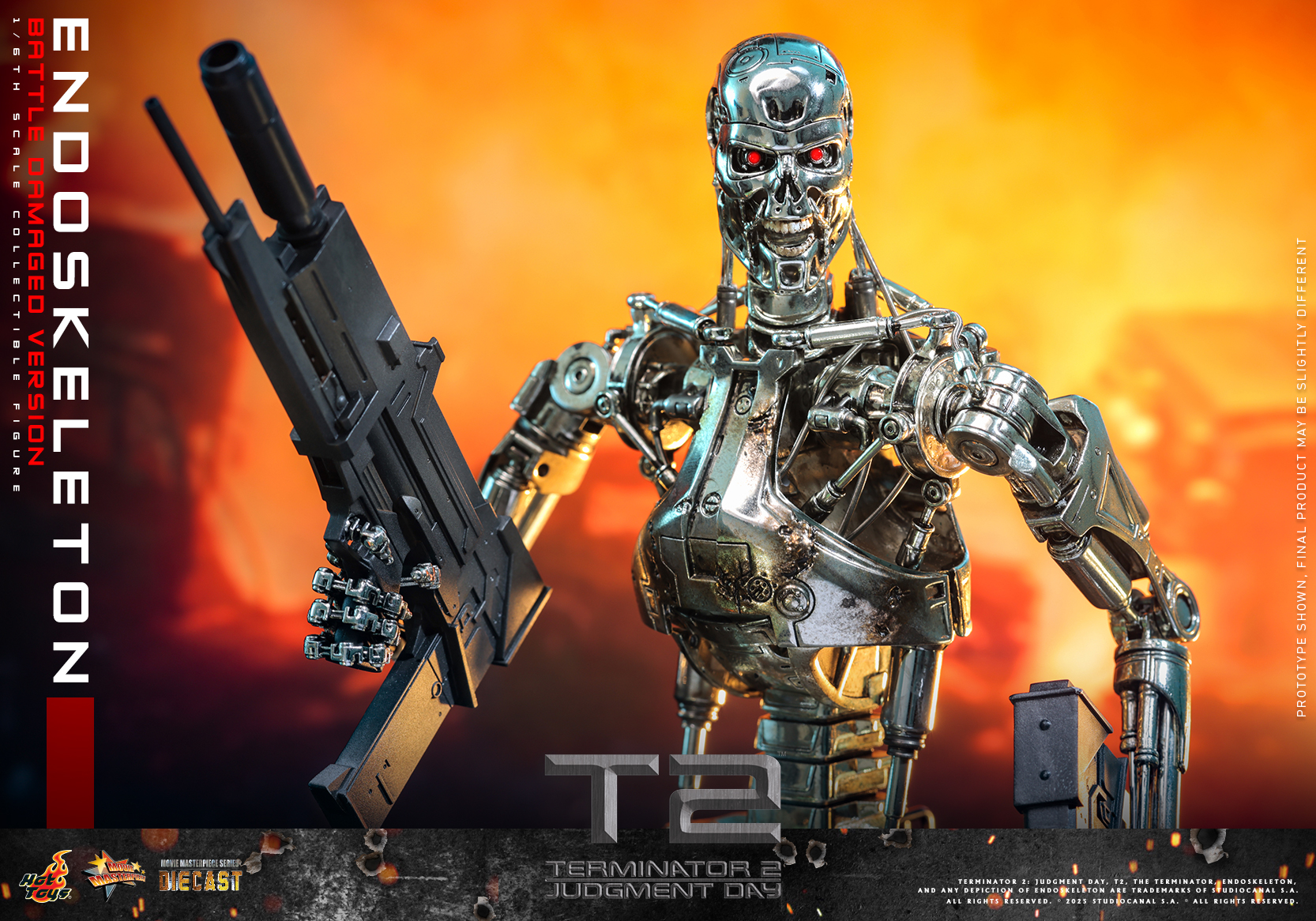 Pre order! Hot toys MMS840D77 Endoskeleton (Battle Damaged Version) Diecast Terminator 2: Judgment Day Collectibles 1/6 Scale Action Figure