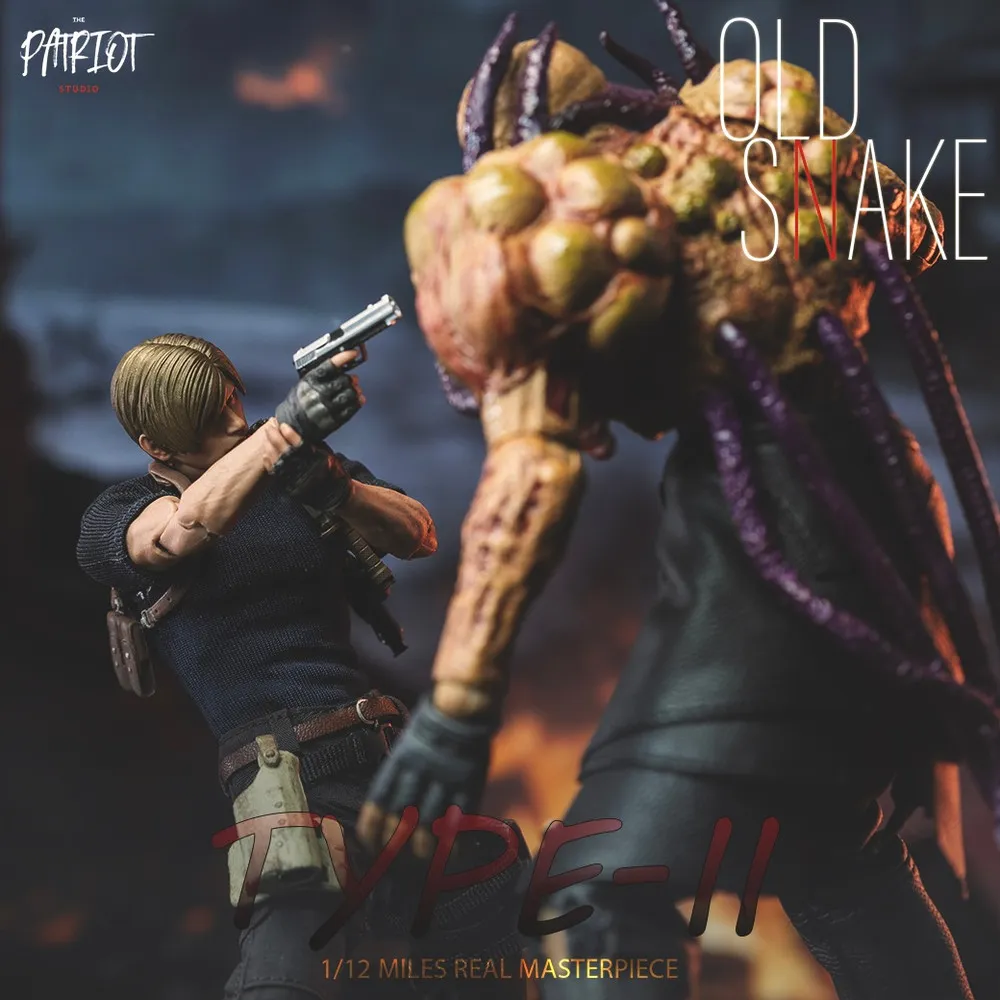 Pre-order! Patriot Studio PA020B Old Snake Type-II Black Leather Jacket on Lower Body 1/12 Scale Action Figure