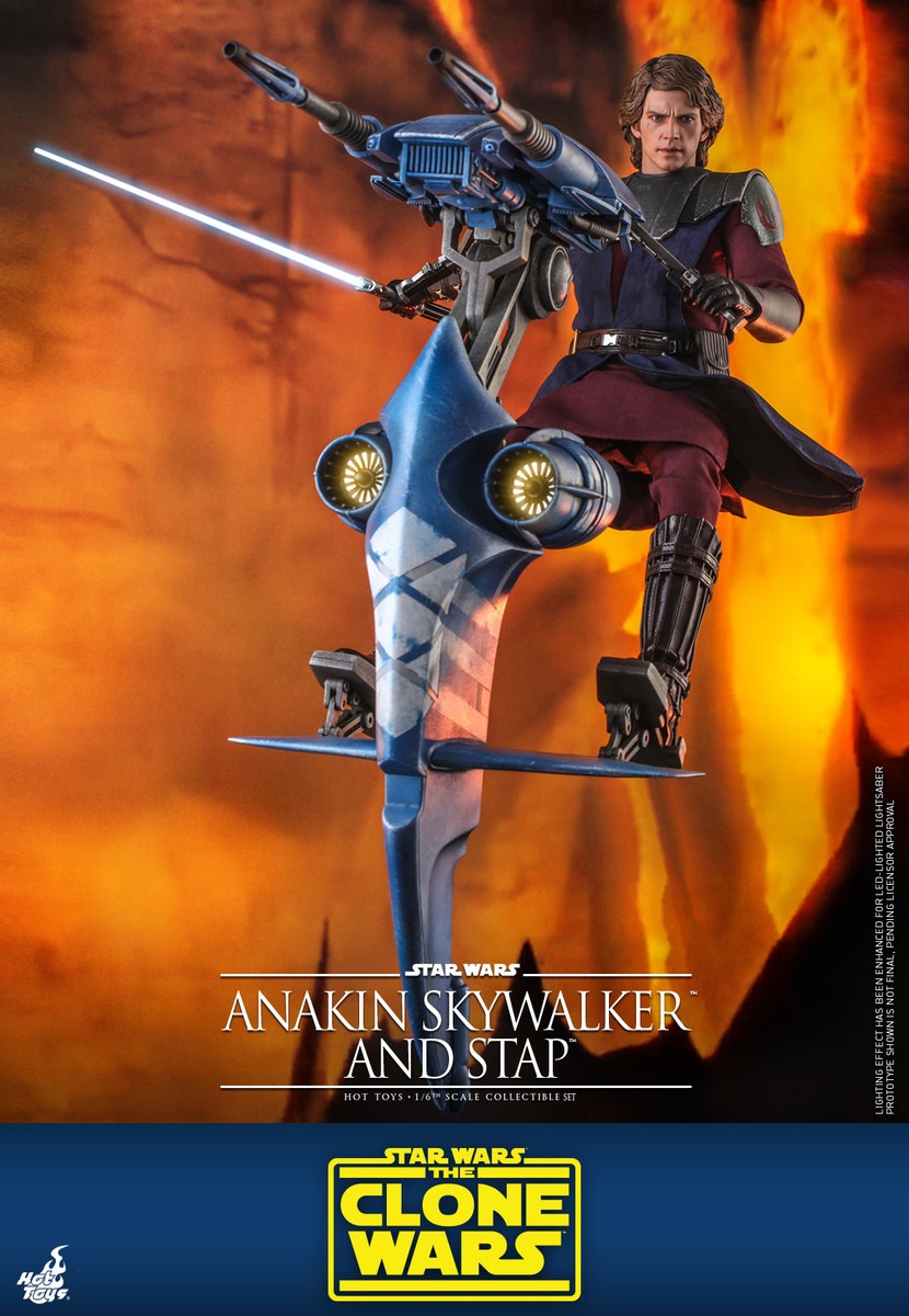 In Stock! Hot Toys TMS020 Anakin Skywalker and Stap Star Wars The Clone Wars Regular