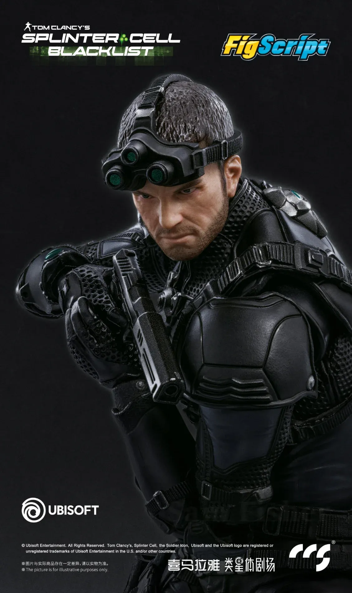 Pre order! CCSToys Blacklist FigScript Splinter Cell Sam Fisher 1/12 Figure