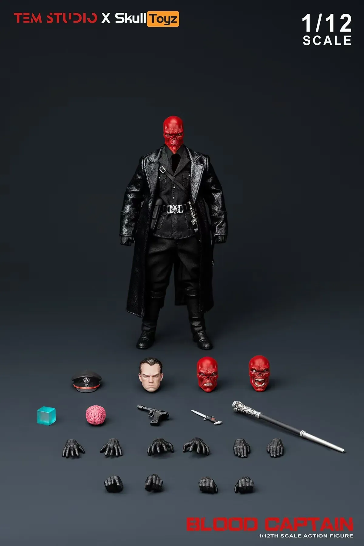 Pre order! TEM STUDIO x Skull Toyz TEMS007B Blood Captain Black uniform Ver. Action Figure 