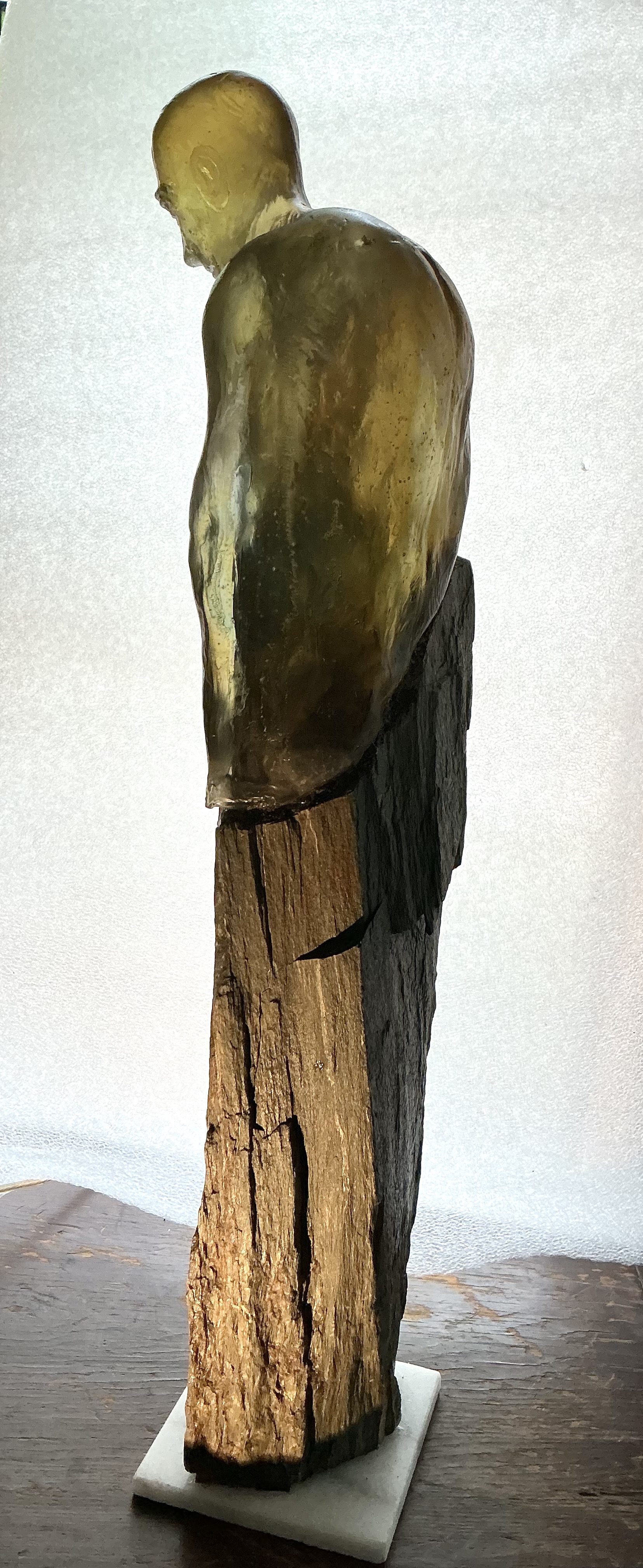 Abstract Glass and Stone Sculpture