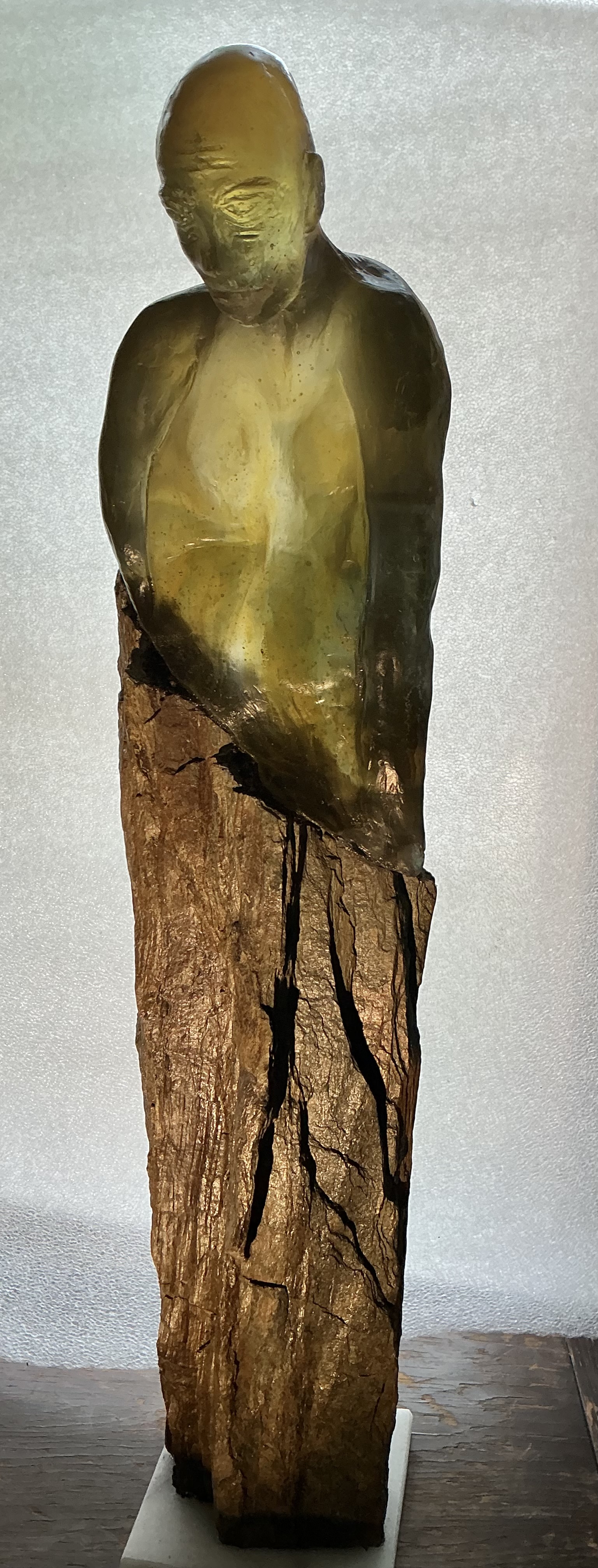 Abstract Glass and Stone Sculpture