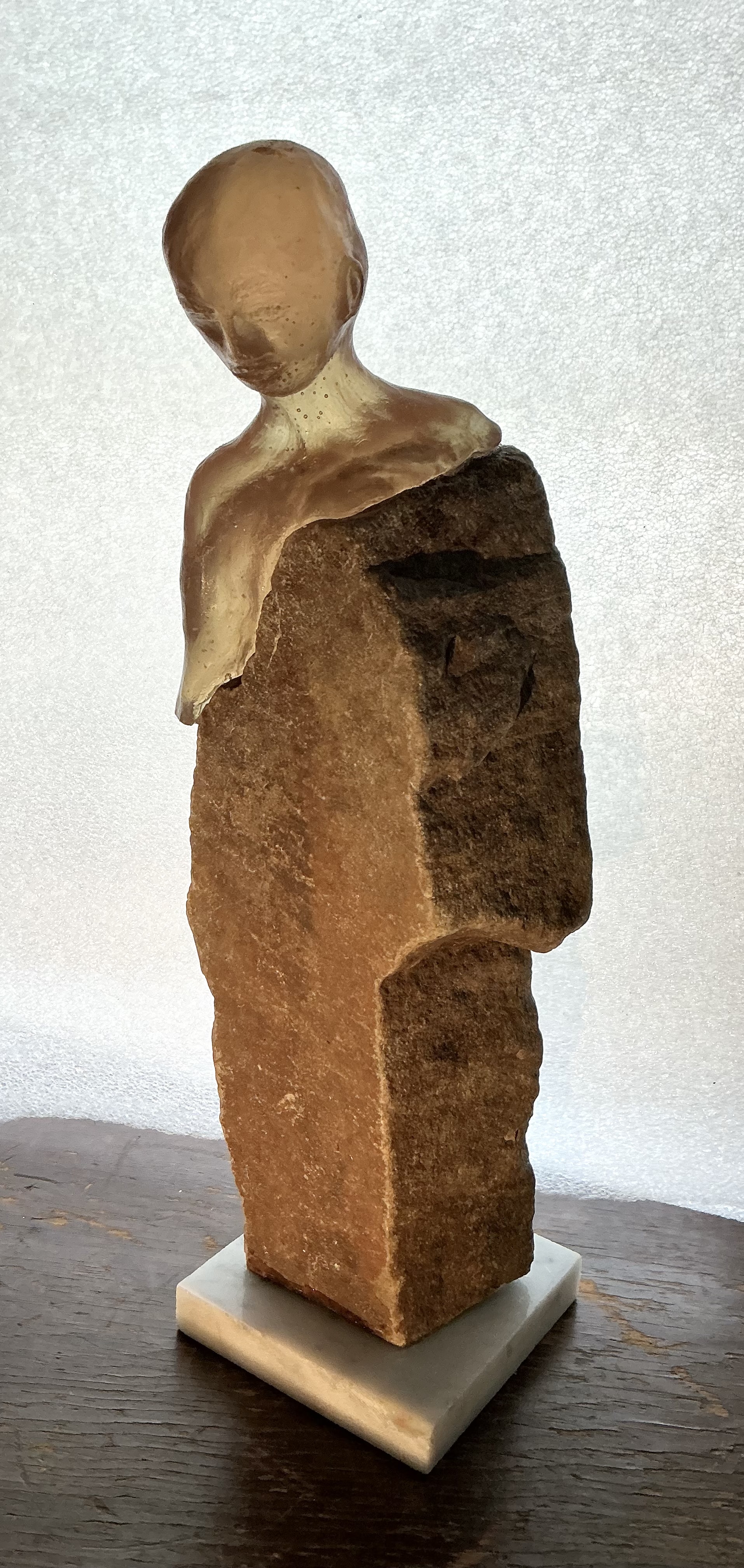 "A Pensive Mood," Glass and Stone Sculpture