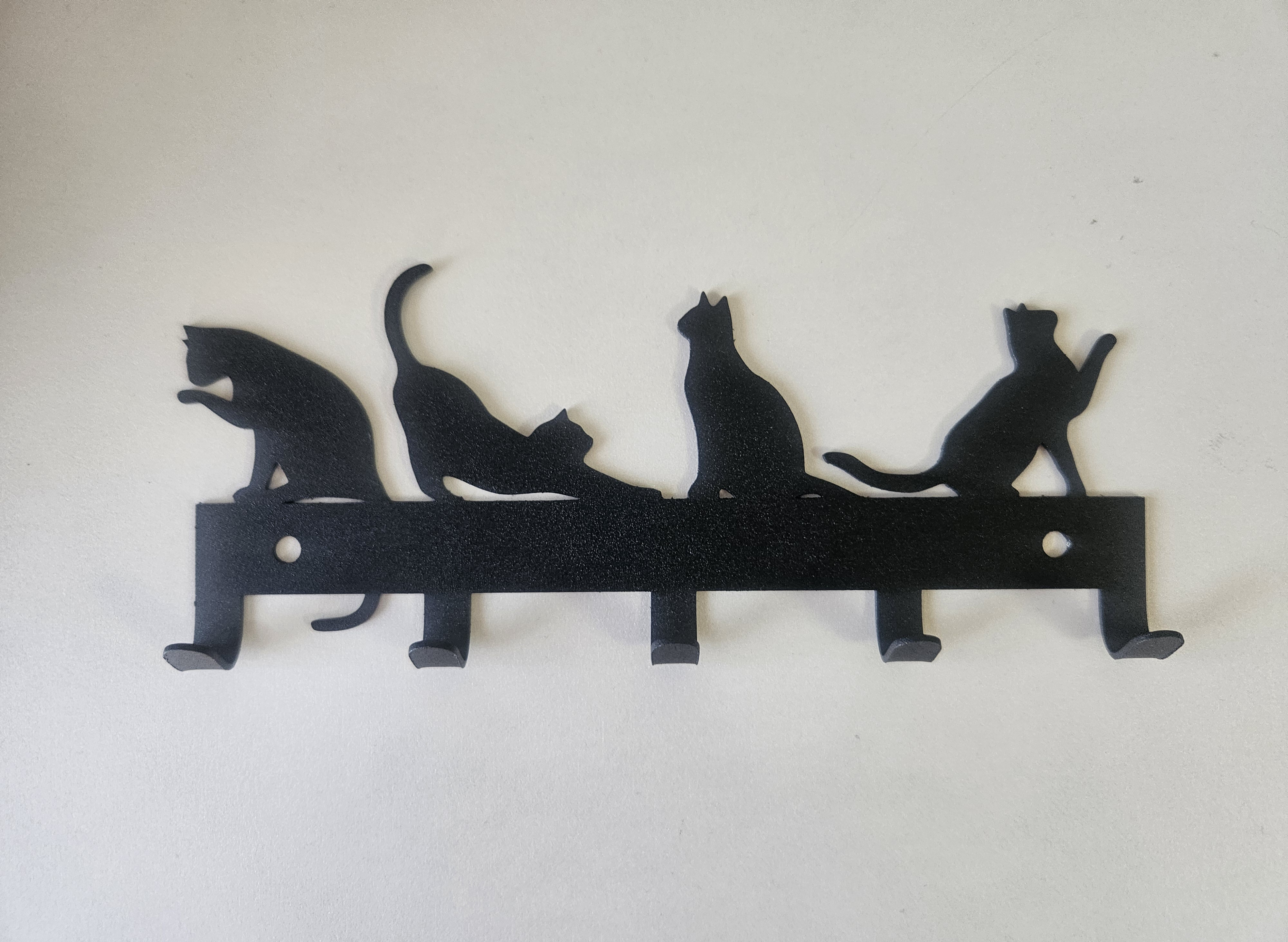Kedi Figürlü Duvar Anahtarlığı (Yatay)