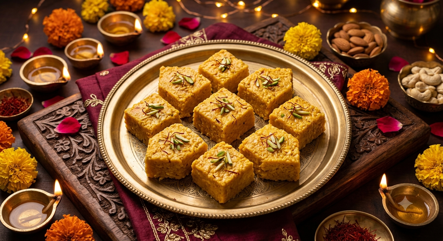 Traditional Indian Kesar Kalakand