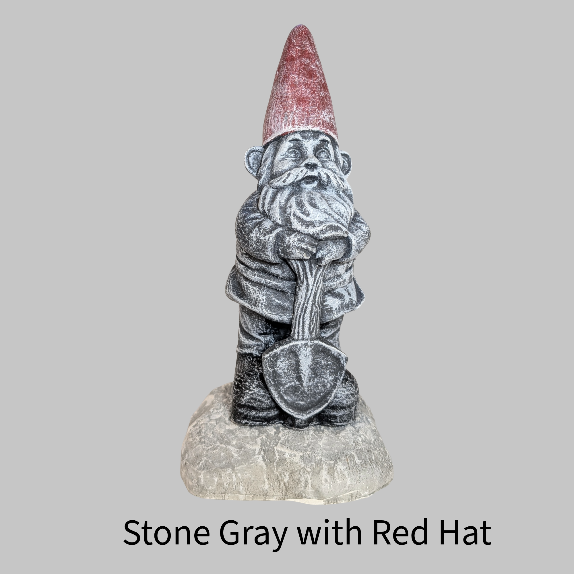 Rustic Cement Garden Gnome Statue with Snail