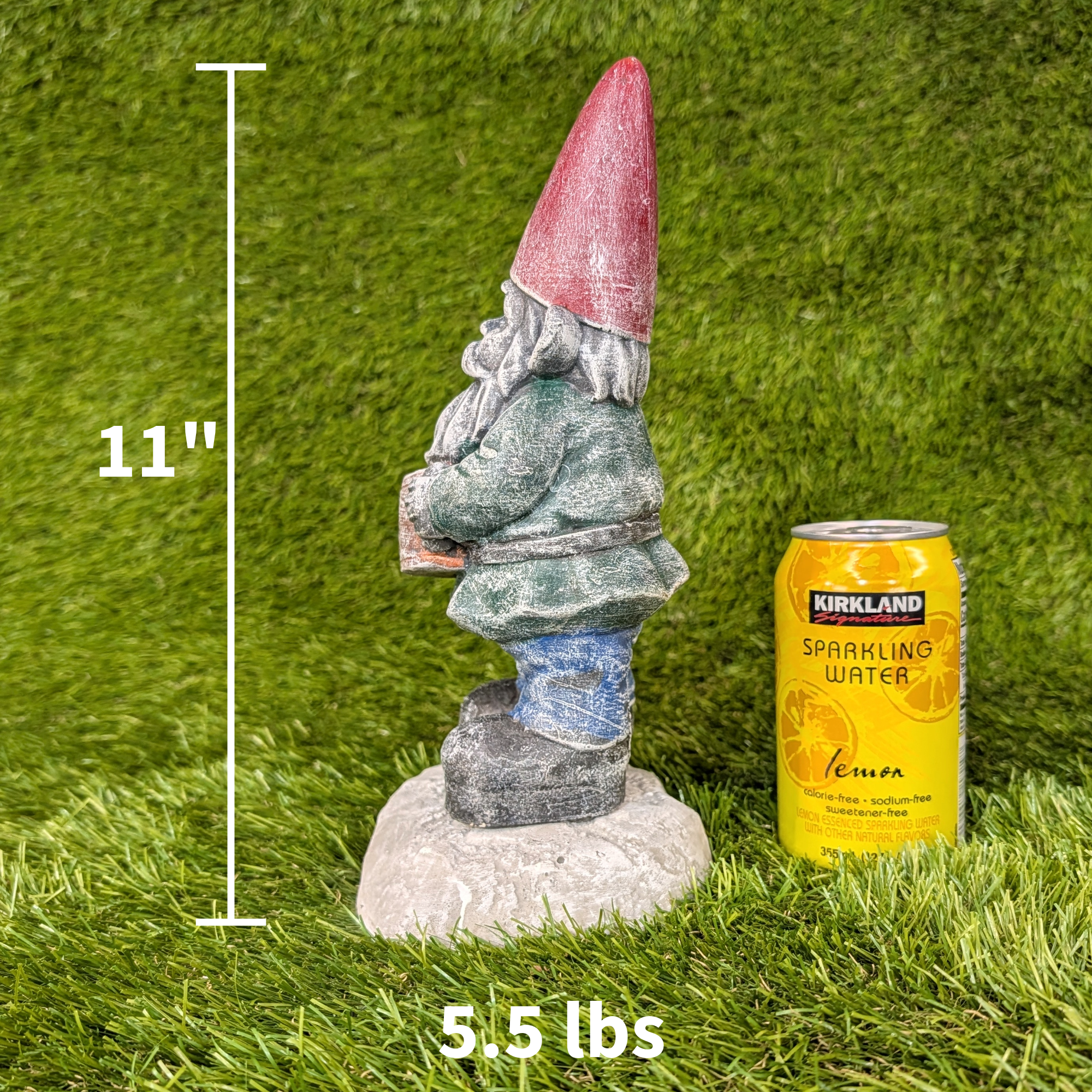 Cement Garden Gnome with Watering Can