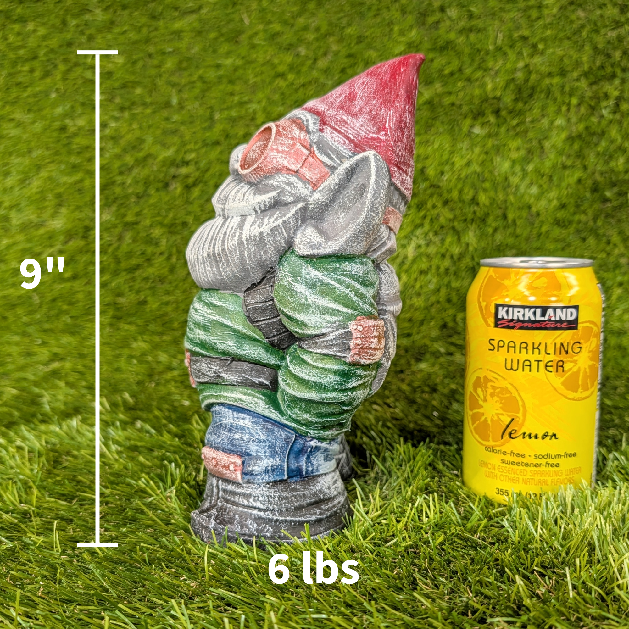 Cement Steampunk Gnome Garden Statue