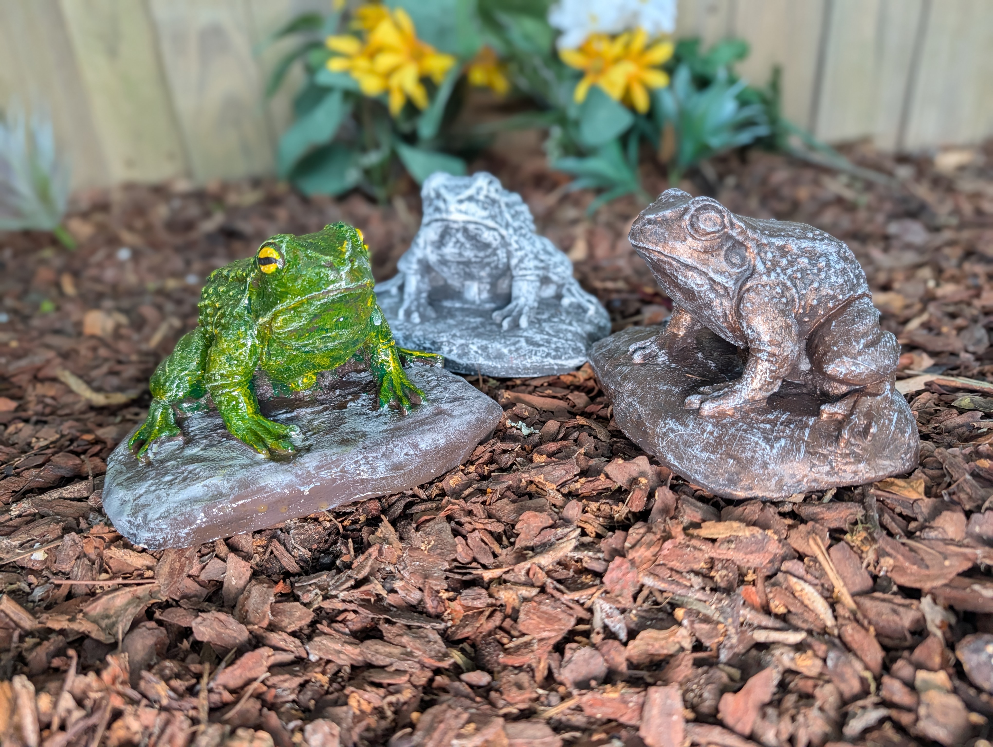 Cement Frog Garden Statue