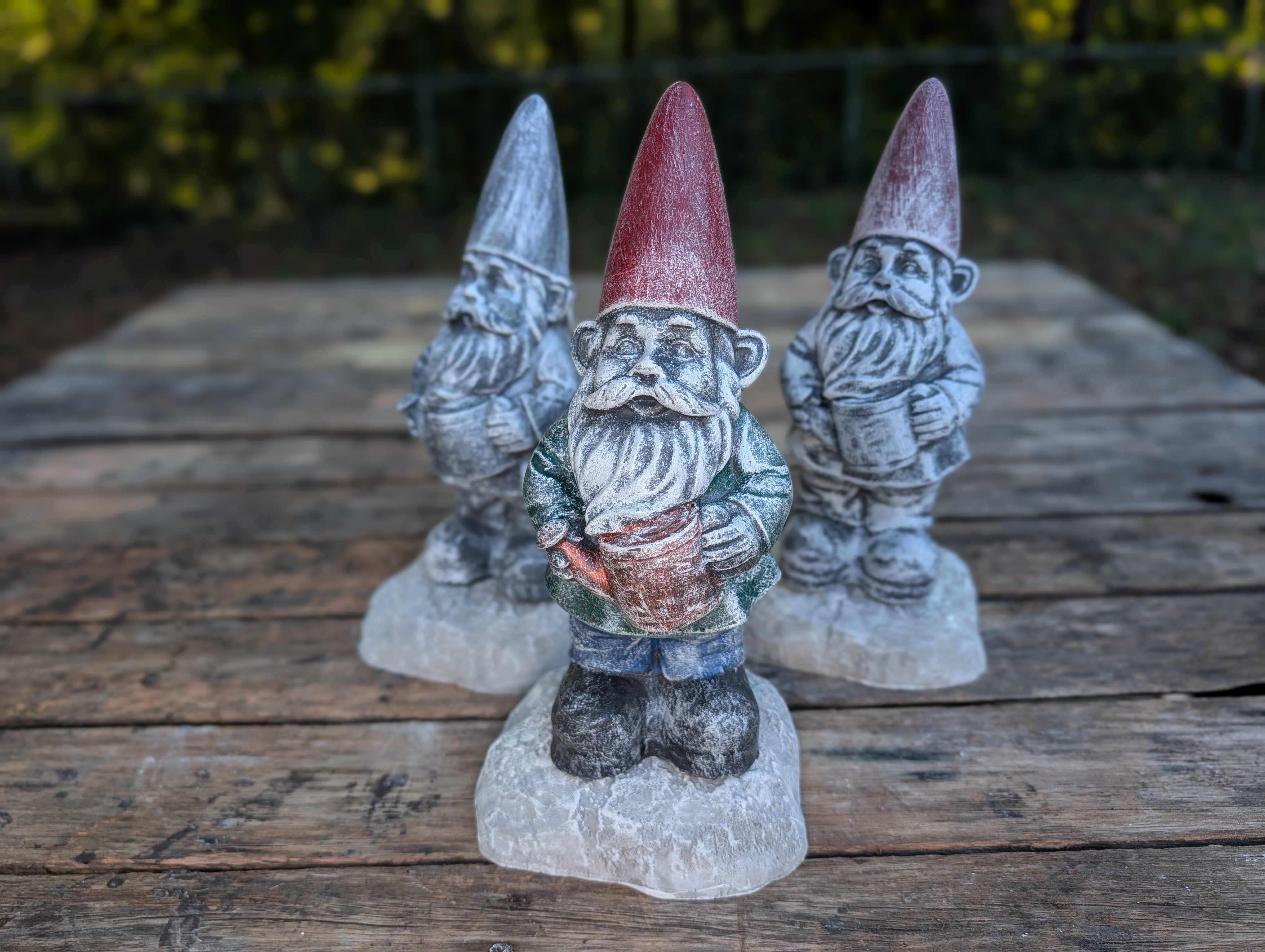 Cement Garden Gnome with Watering Can