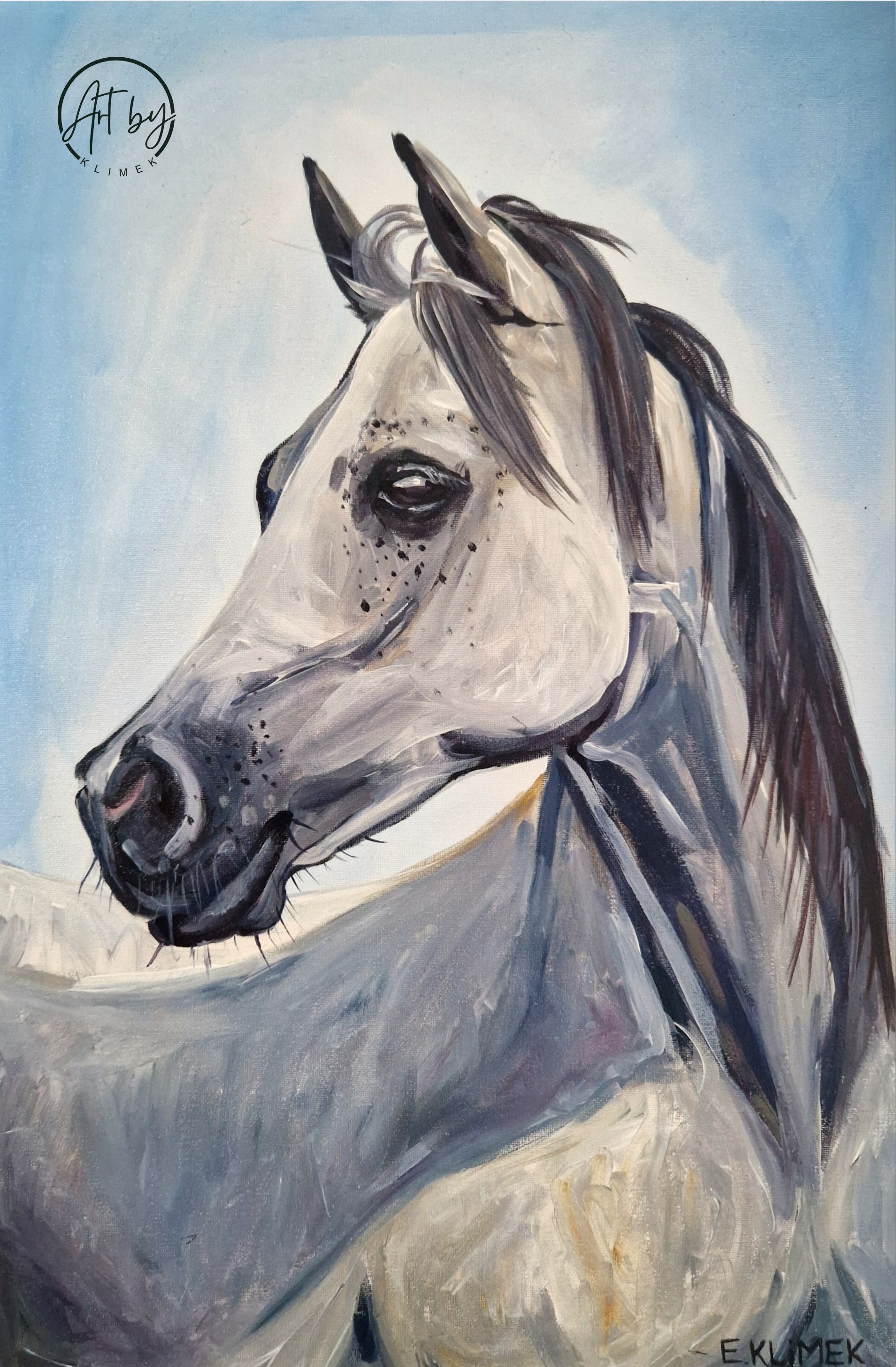 Obraz "Koń na niebieskim tle"