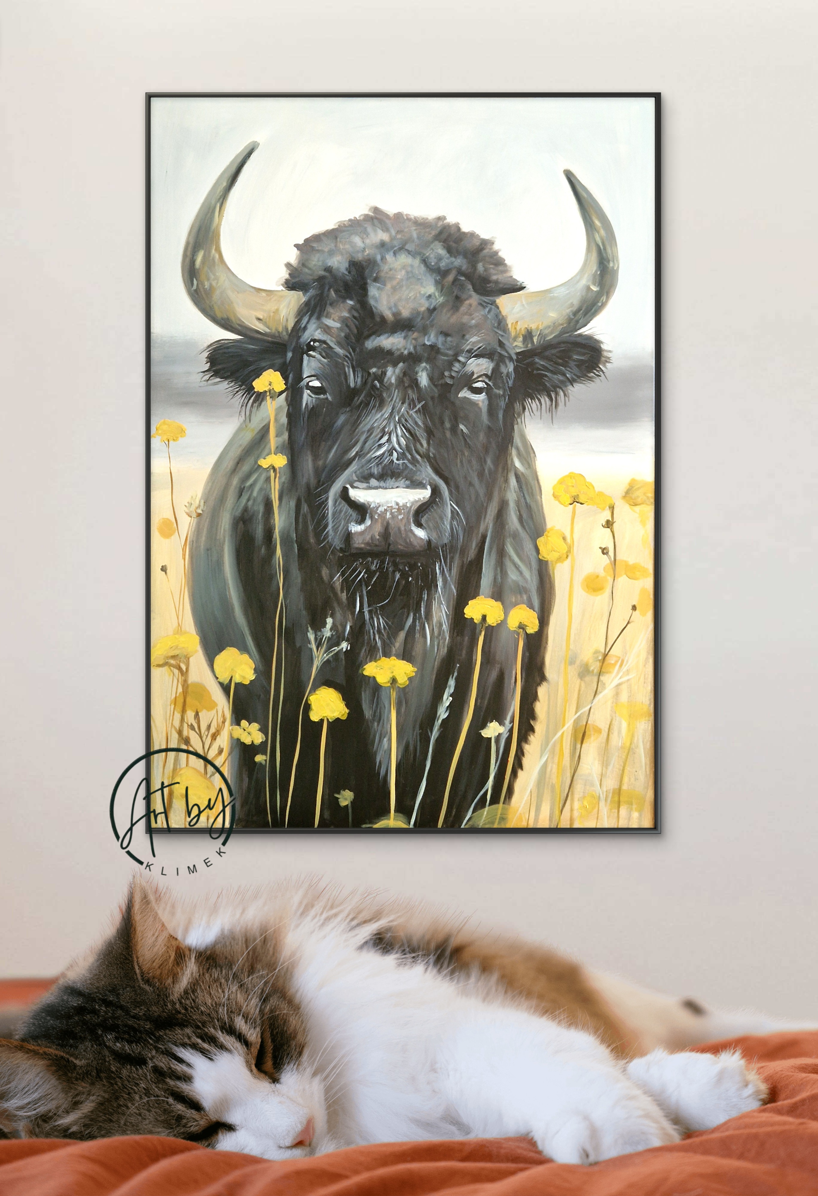 Obraz "Żubr w Kwiatach"