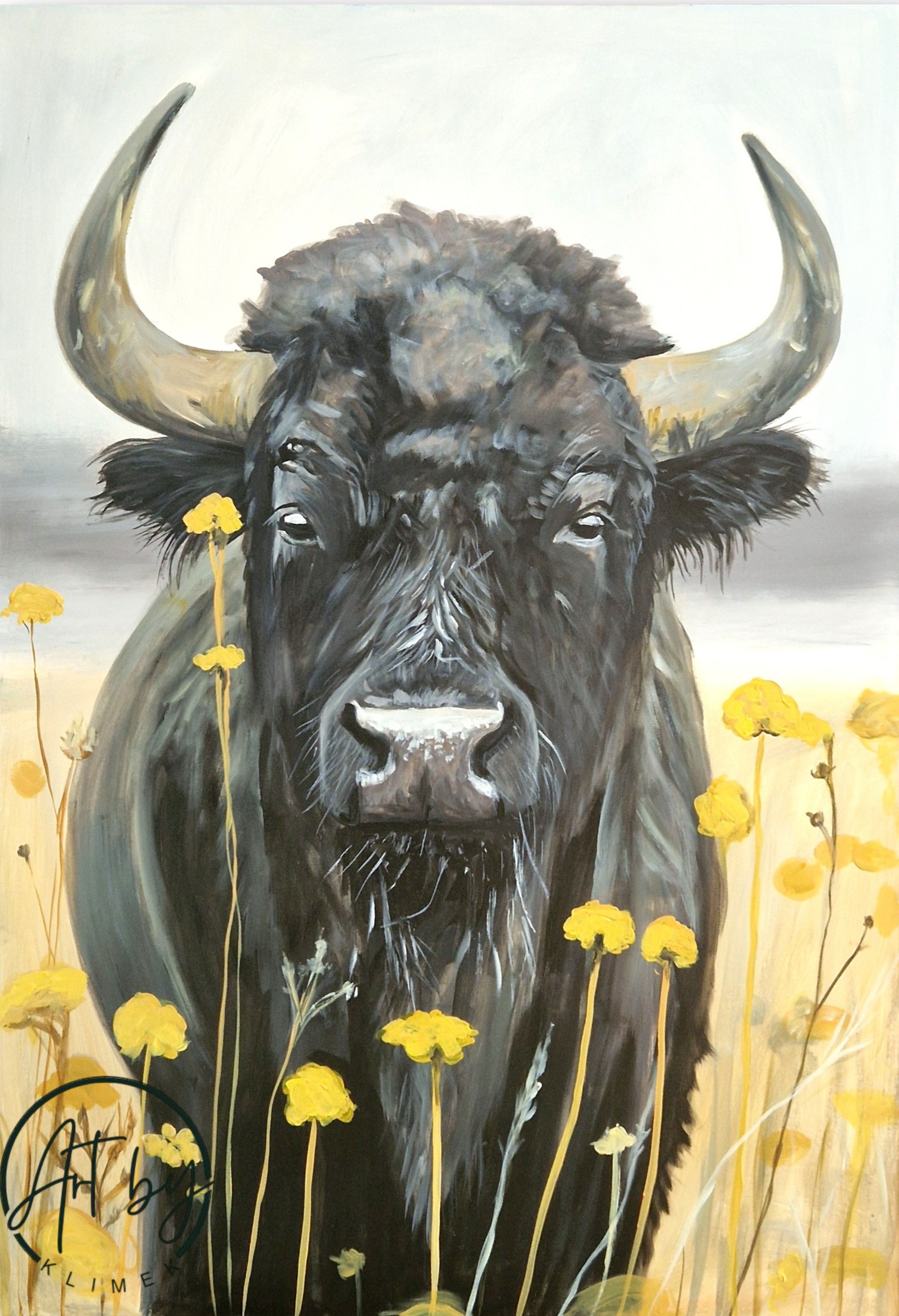 Obraz "Żubr w Kwiatach"