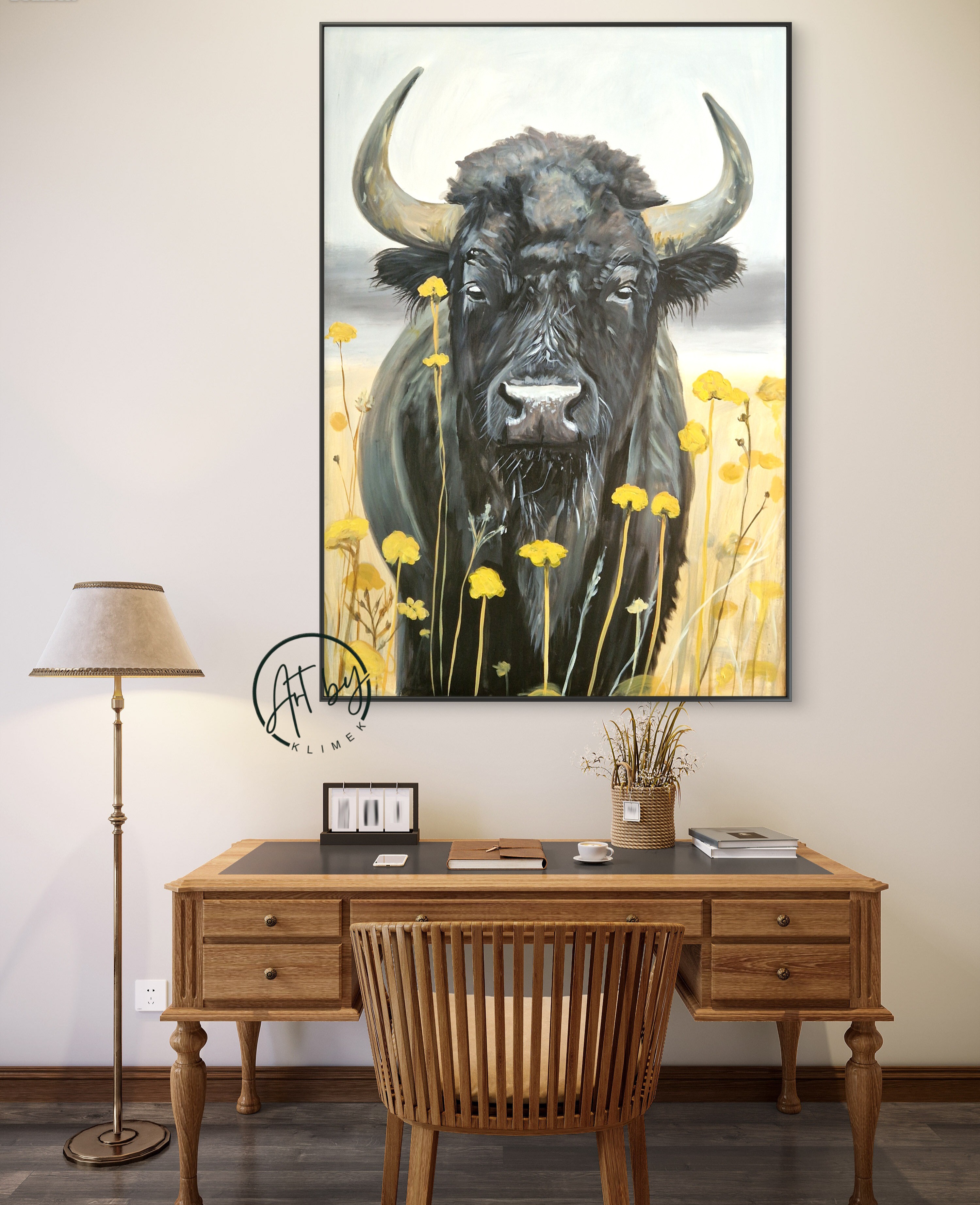 Obraz "Żubr w Kwiatach"