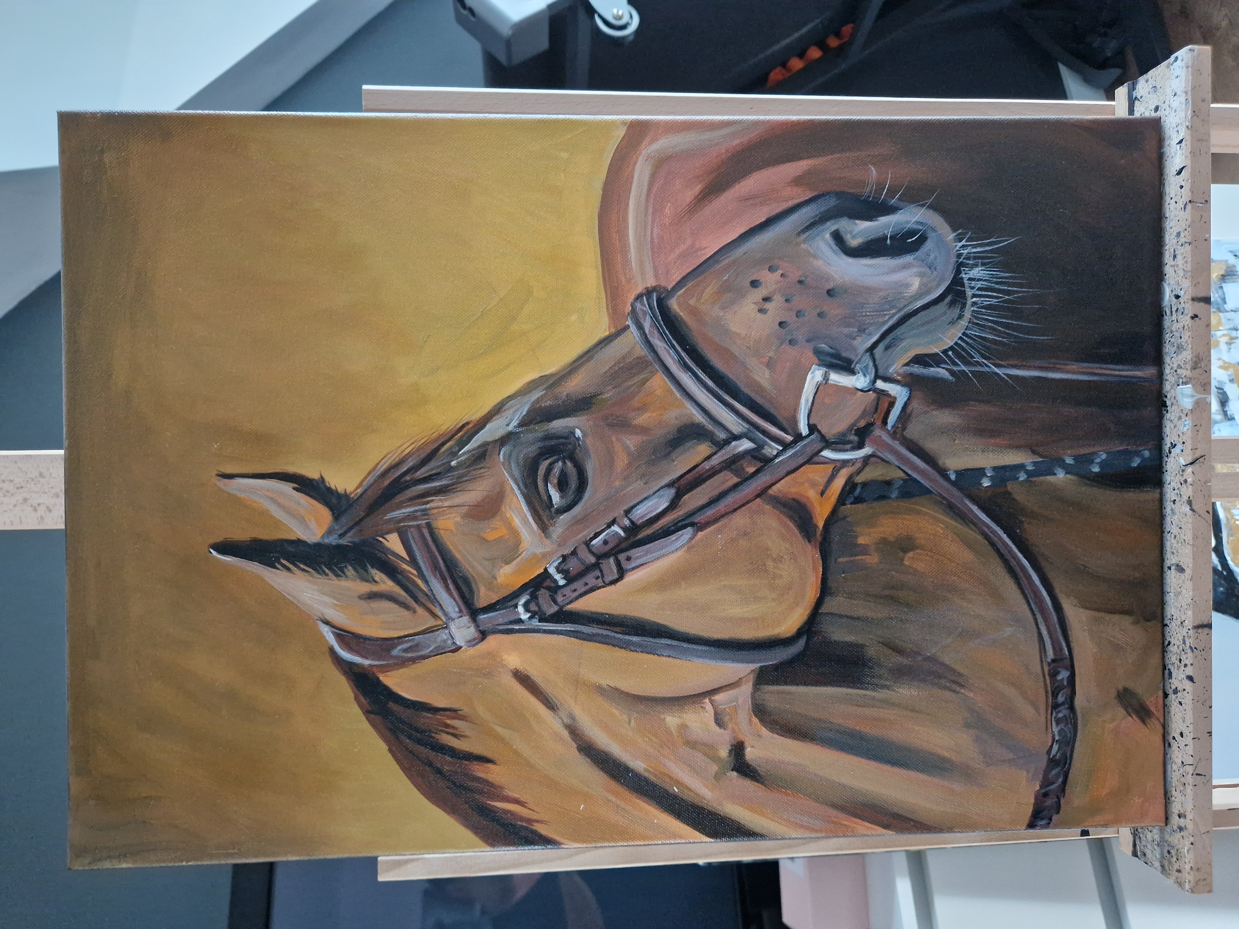 Obraz "Koń na żółtym tle"