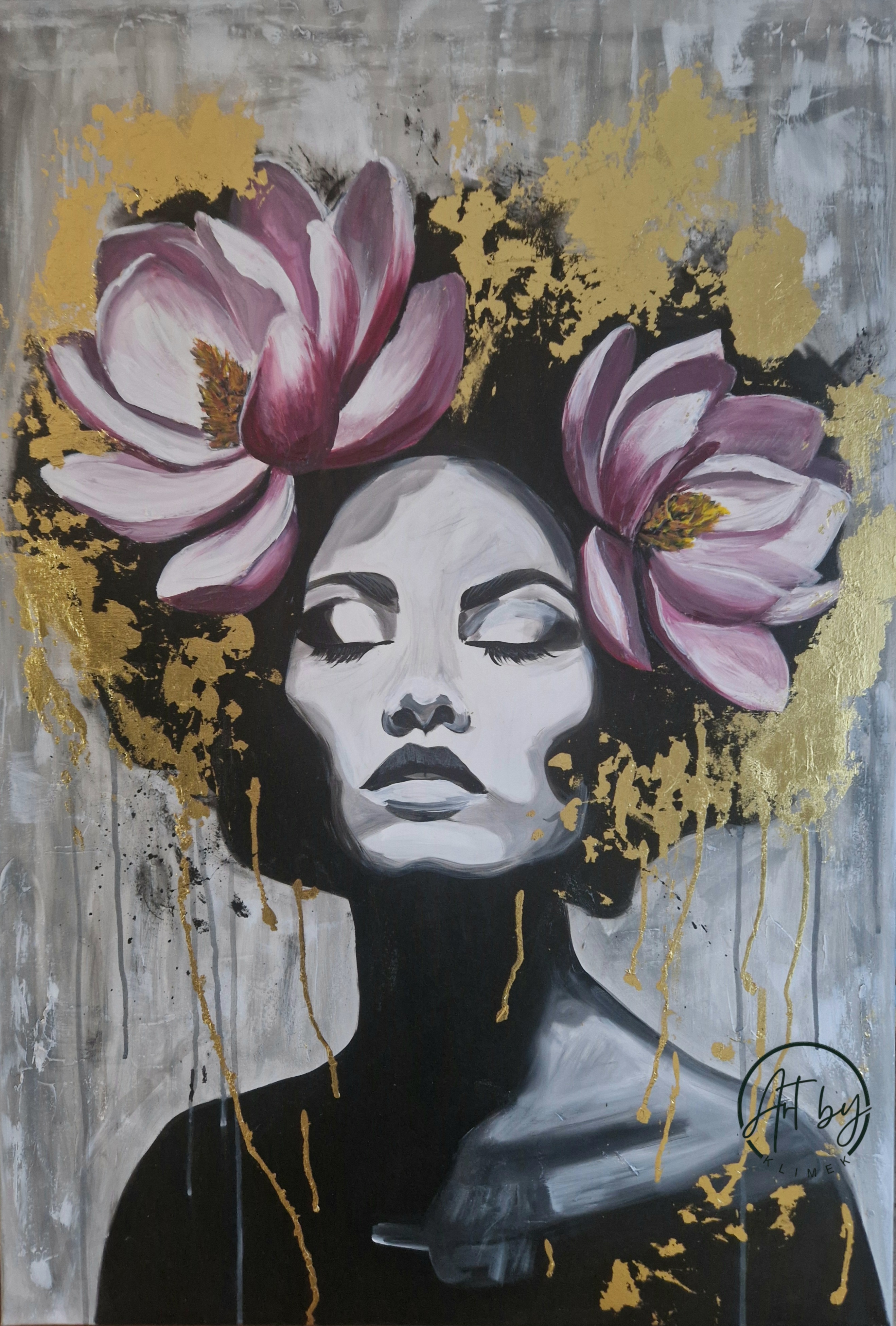 Obraz "Magnolie w złocie"