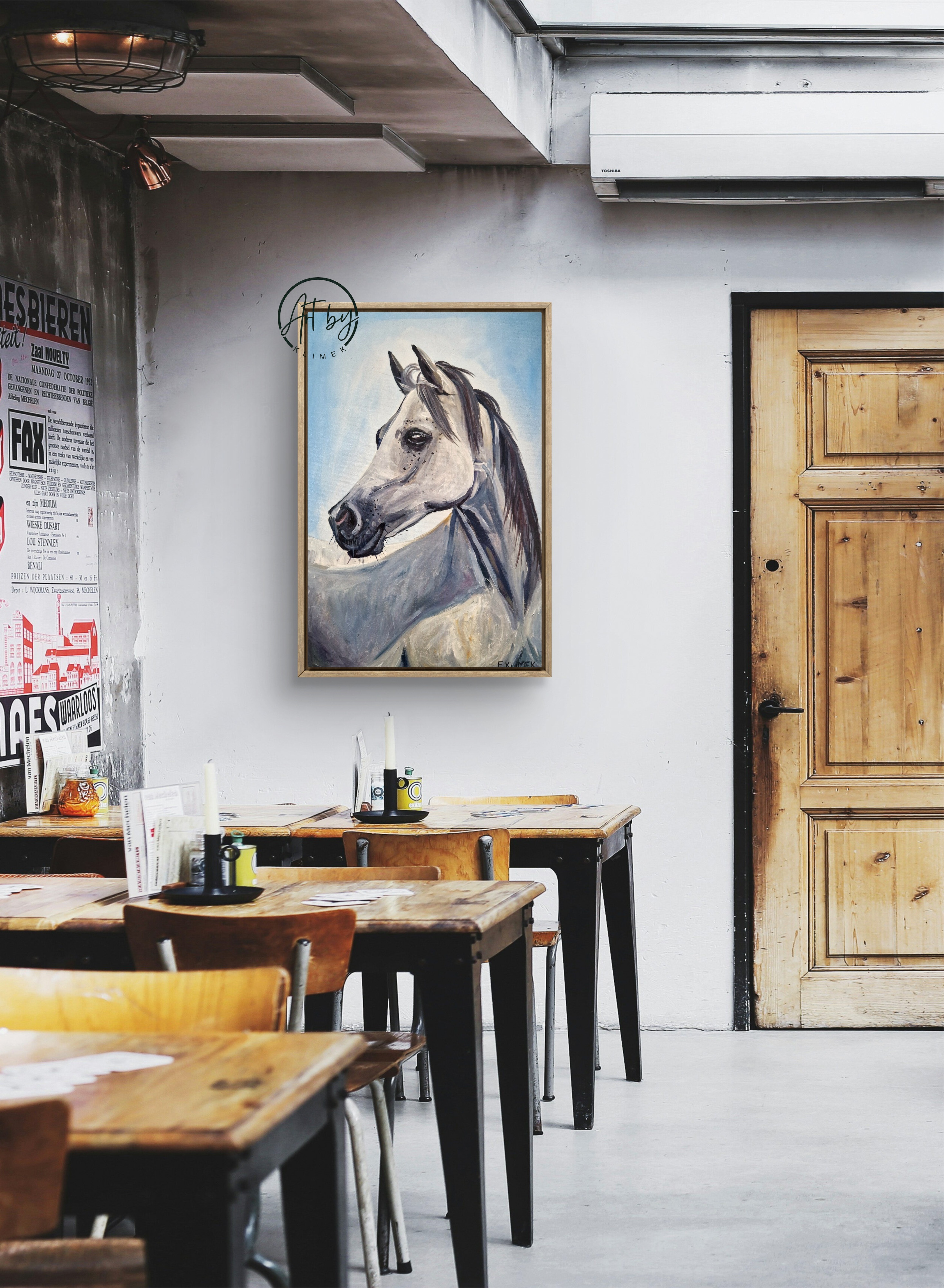 Obraz "Koń na niebieskim tle"