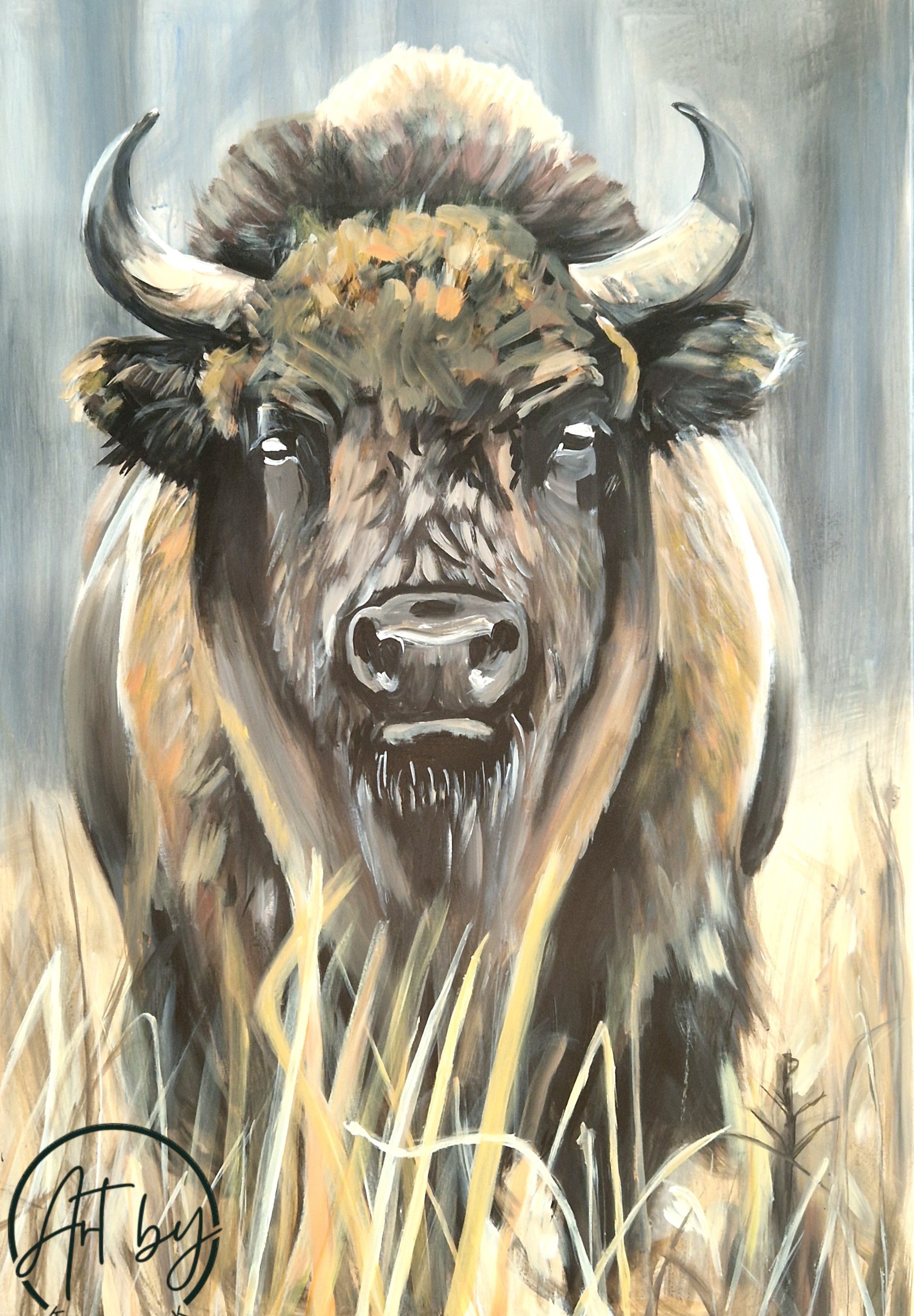 Obraz "Żubr w trawie"