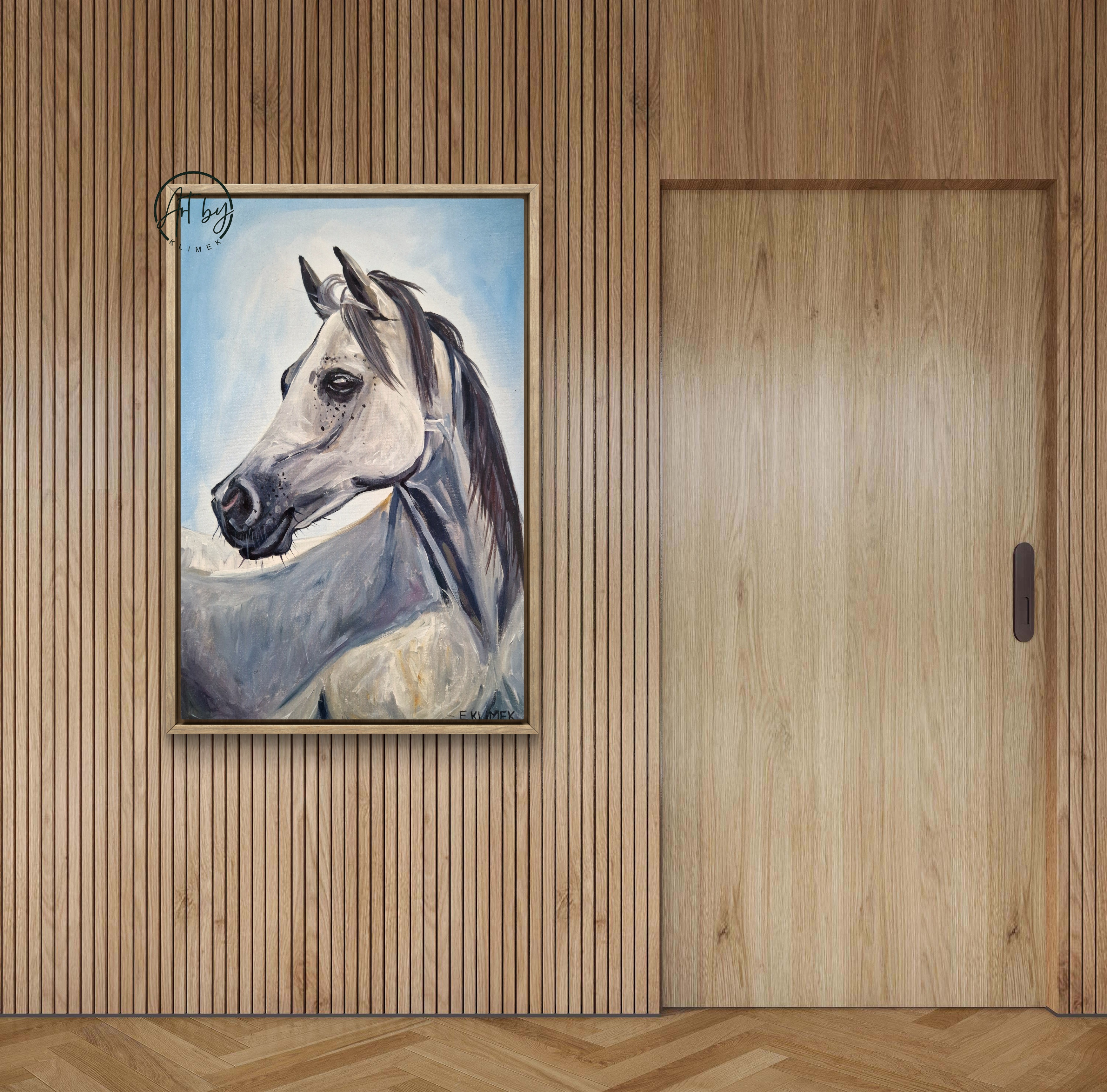 Obraz "Koń na niebieskim tle"