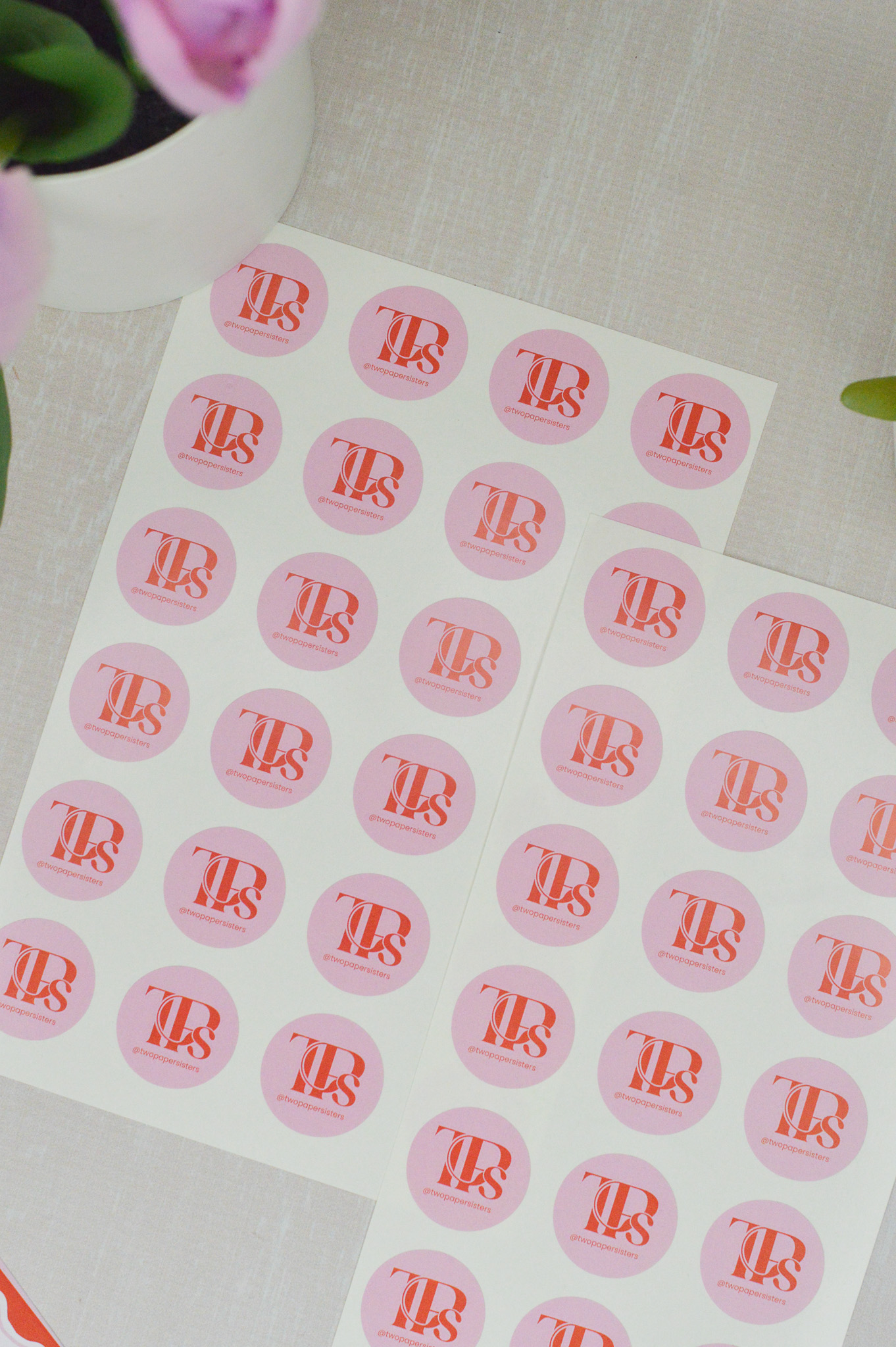 Stickers con logo + info