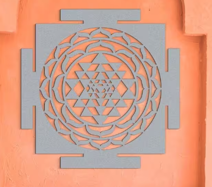 Sri Yantra Holz Wanddekor