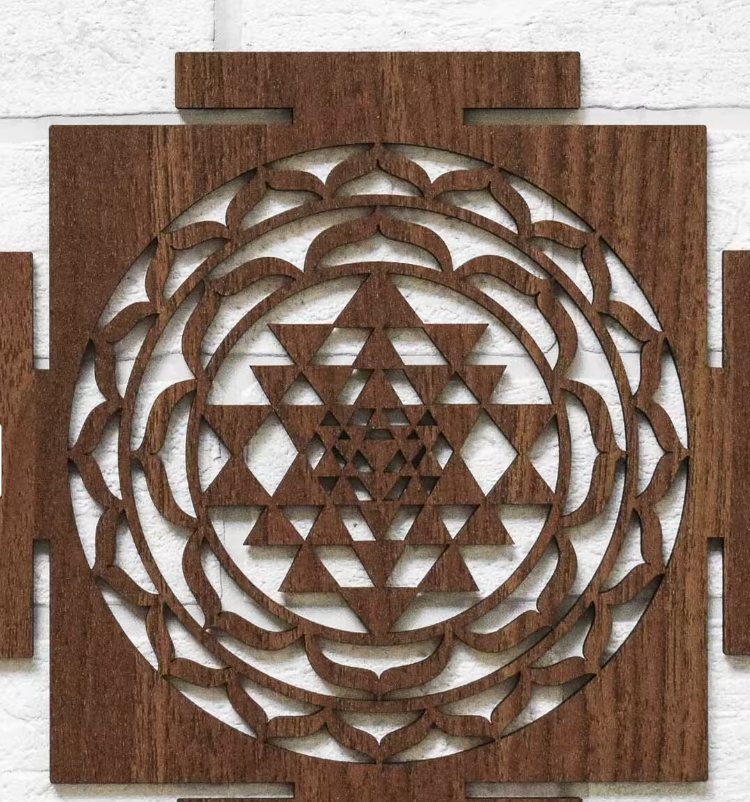 Sri Yantra Holz Wanddekor