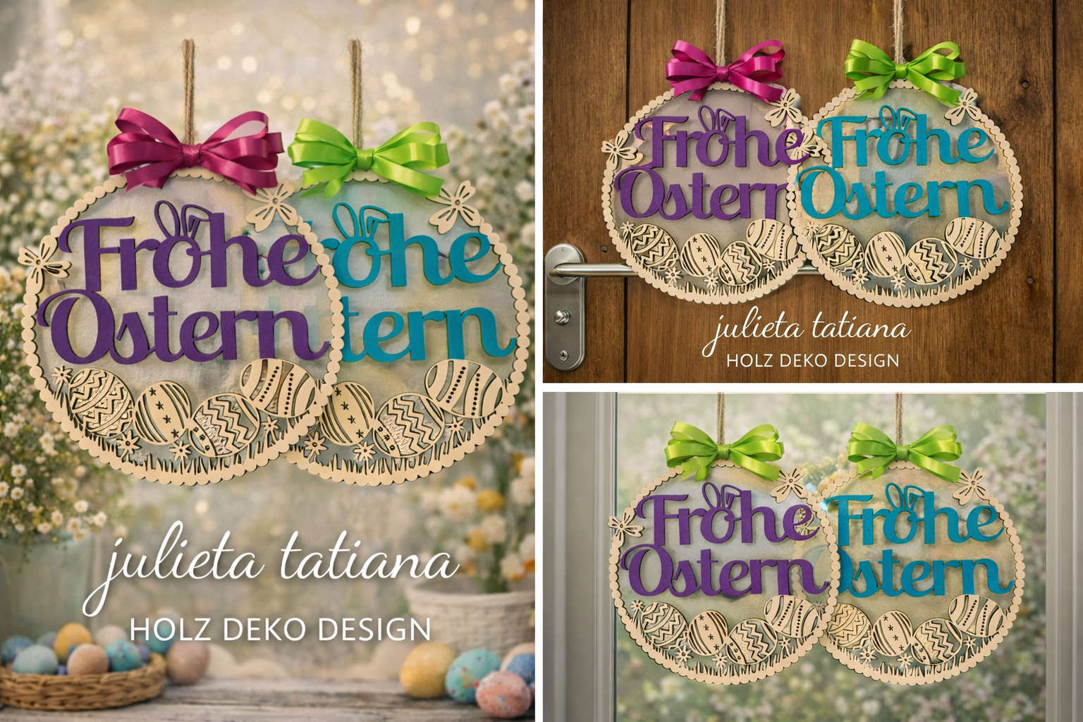 Frohe Ostern Holzschild