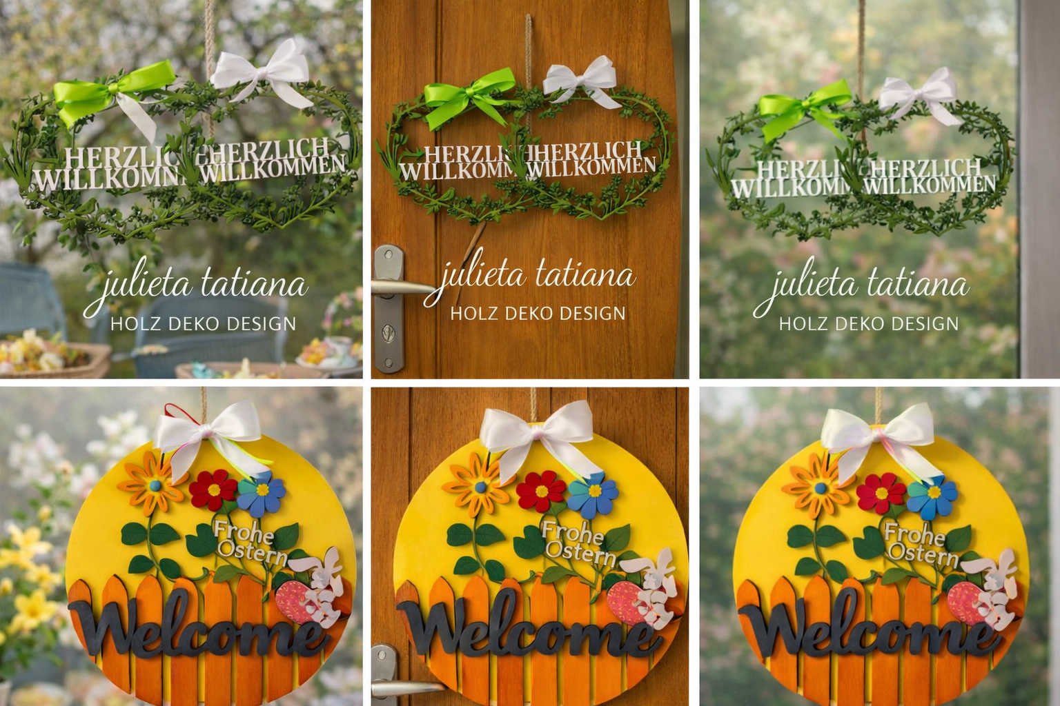 Holz Türkranz 'Frohe Ostern'