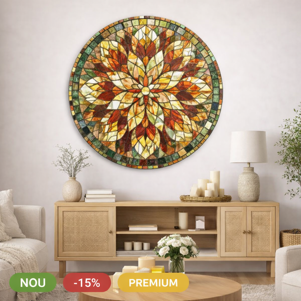 Runde Holz-Mandala – Shanti – Handgefertigt