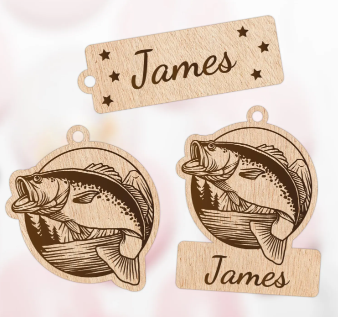 Personalisierte Holz-Fischanhänger