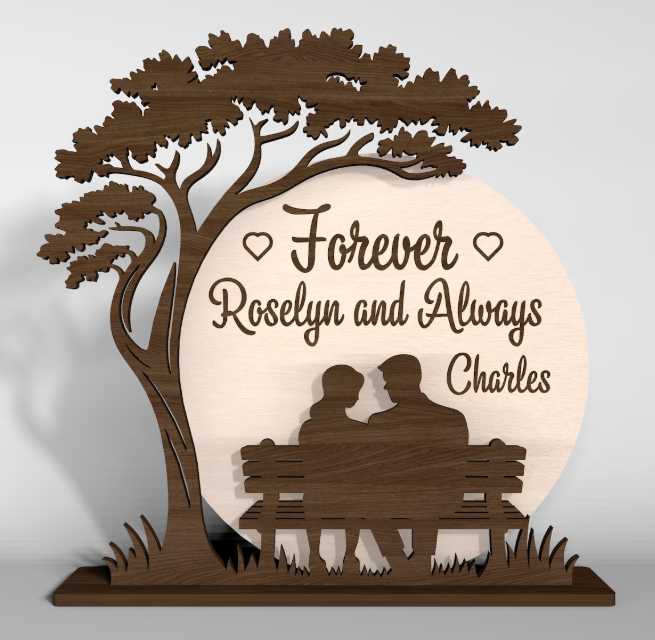 PERSONALISIERTE HOLZ‑DEKORATION – VALENTINSTAG