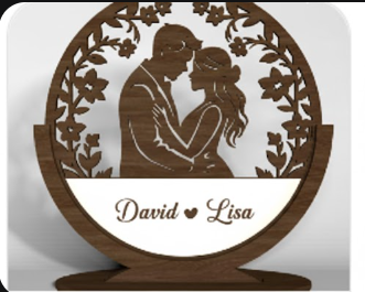Personalisierte Holz-Skulptur Paar