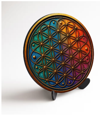 Farbenfrohes Wandbild – Blume des Lebens