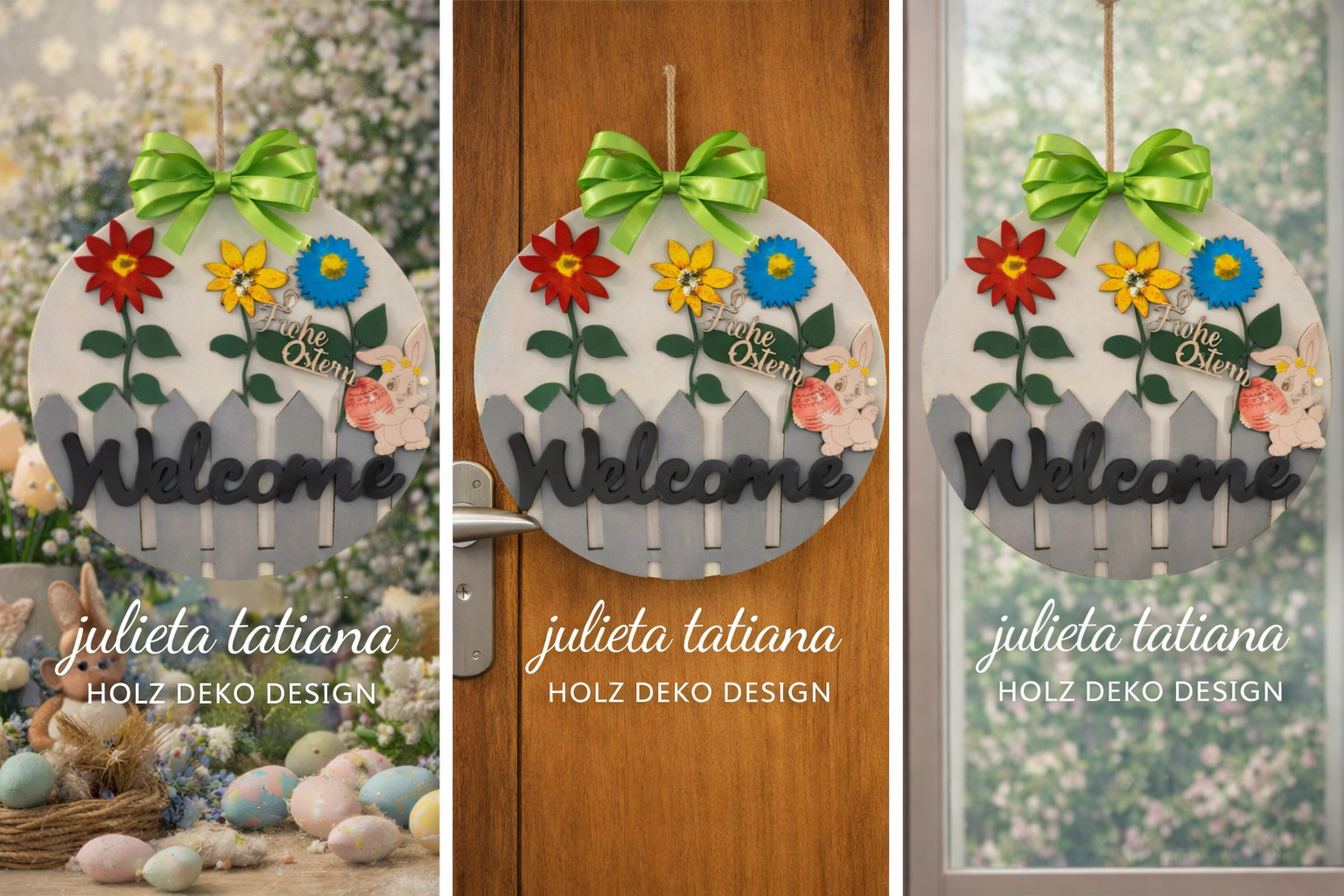 Willkommensschild aus Holz