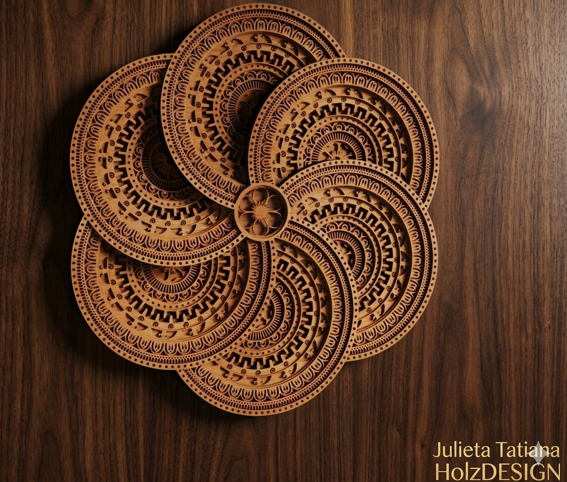 Holz Wanddeko Mandala
