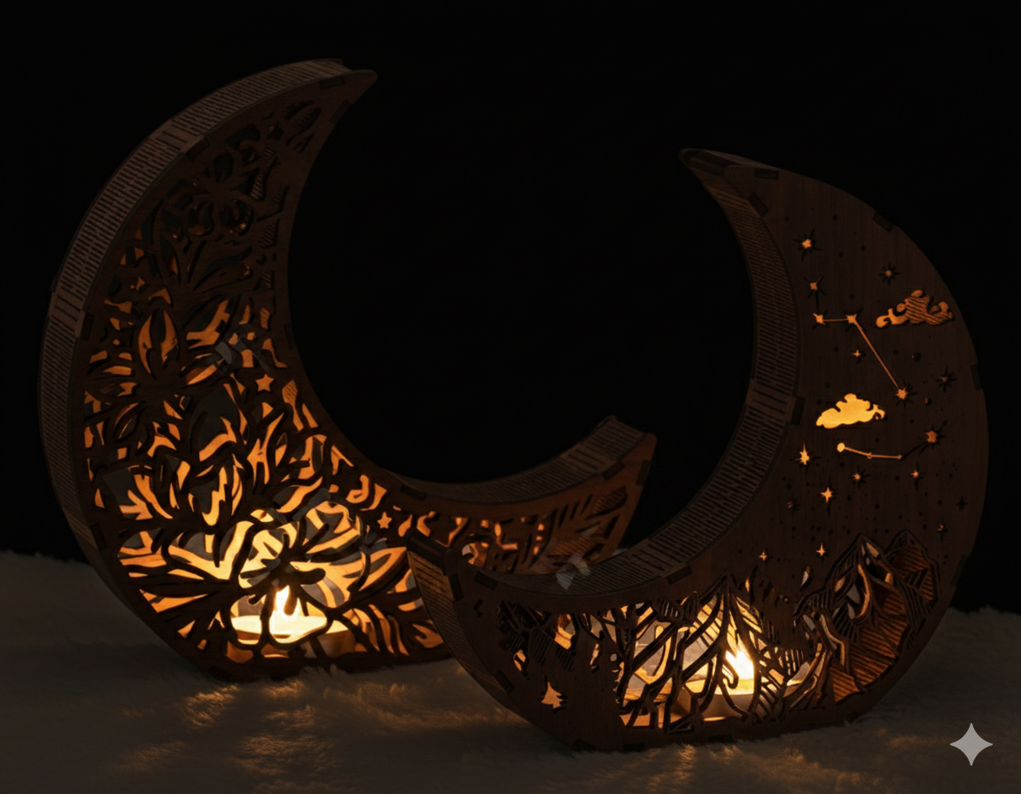 HOLZLAMPEN IM MOND-DESIGN