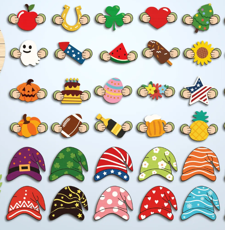 Set auswechselbarer Deko-Embleme