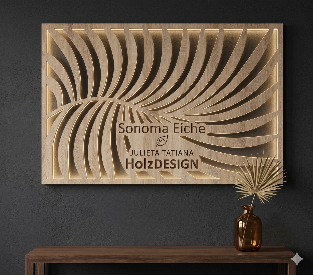 Holz Wanddekor Sonoma Eiche– Blatt