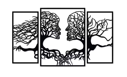 3-teiliges Wandbild – Zwei Liebende