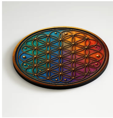 Farbenfrohes Wandbild – Blume des Lebens